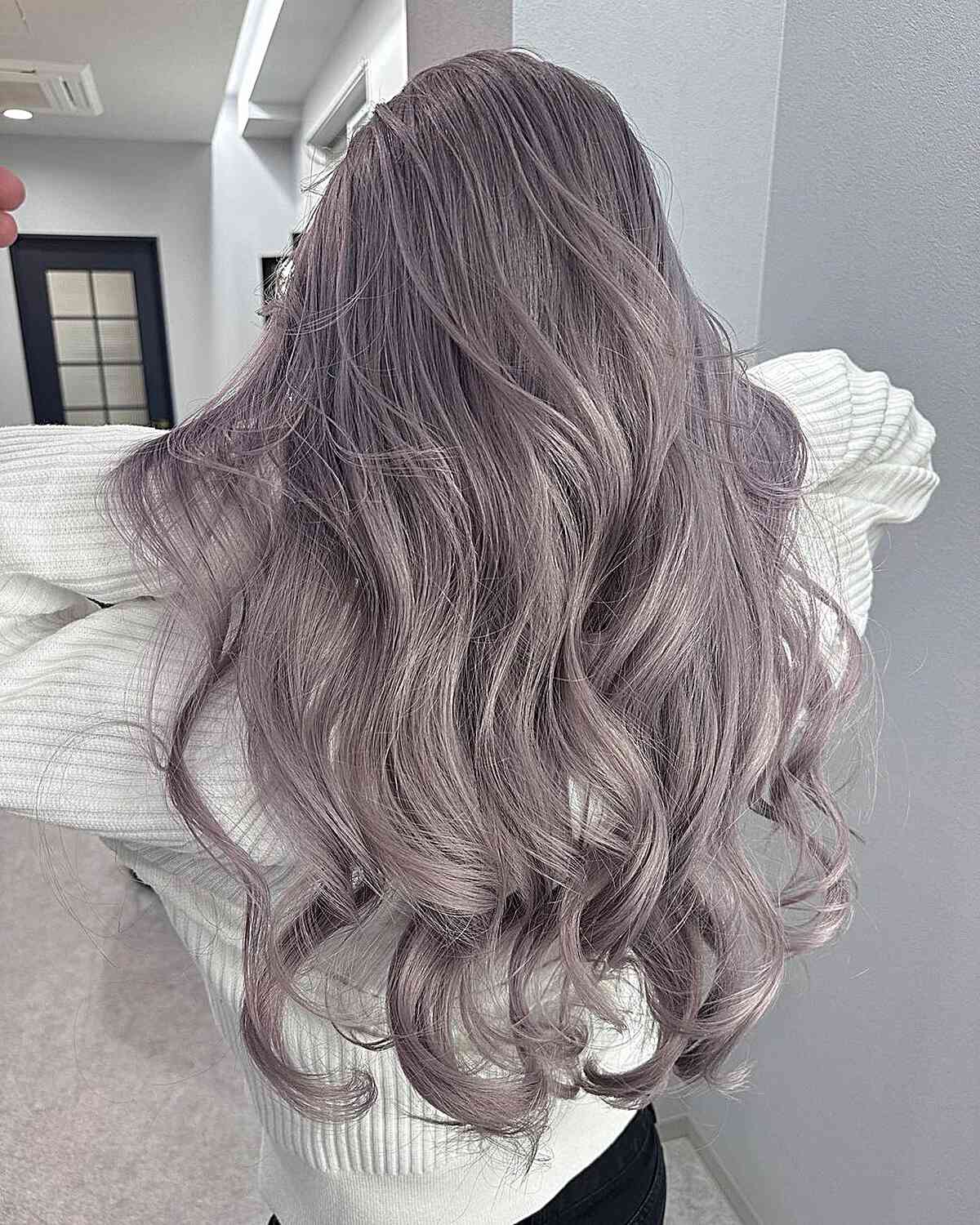 Romantic Pastel Purple with Highlights for girls with long hair