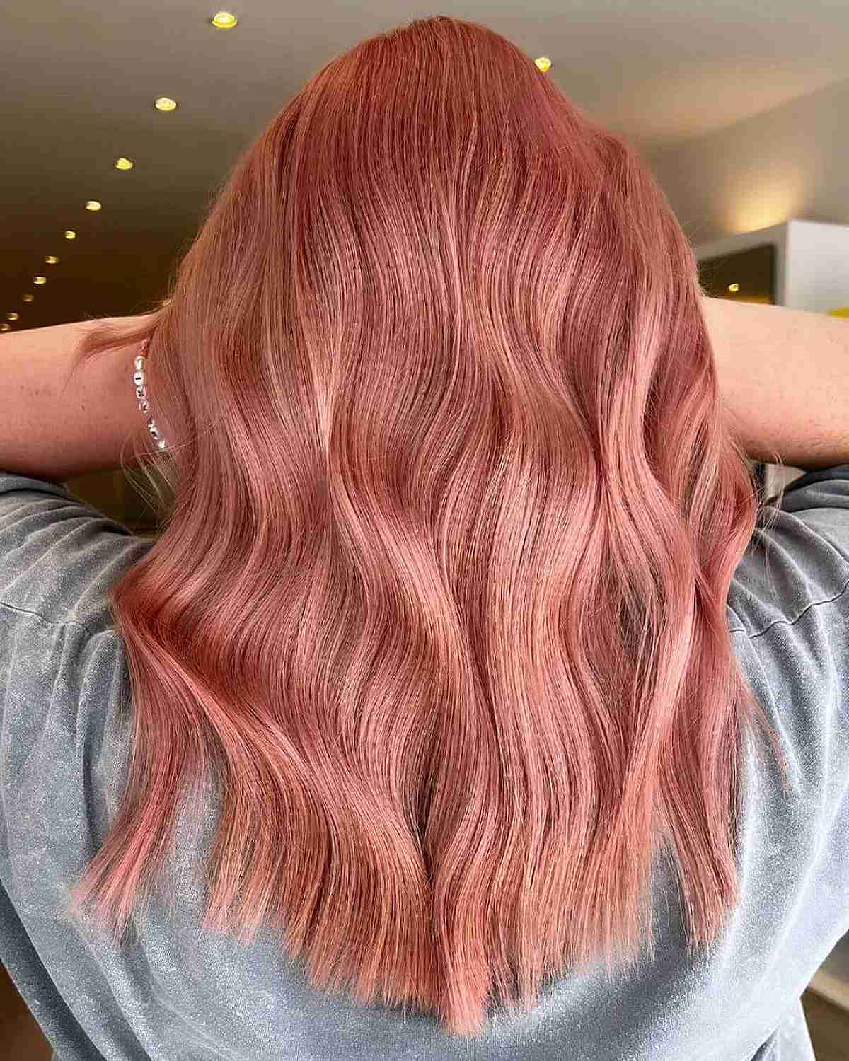 Romantic Rosy Gold Waves