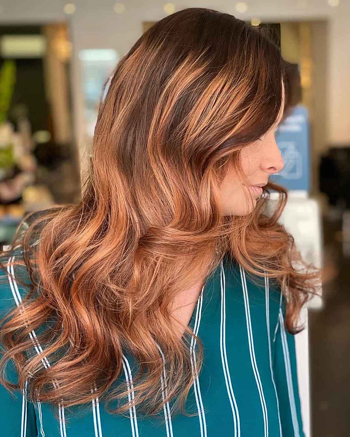 Rooted Copper Fall Season Hair Color