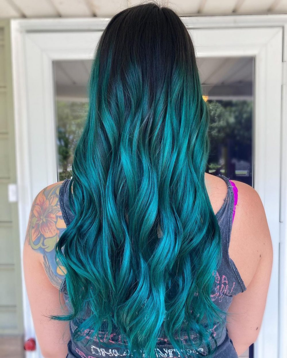 Rooted Teal Blue Hair Color 1000x1250 