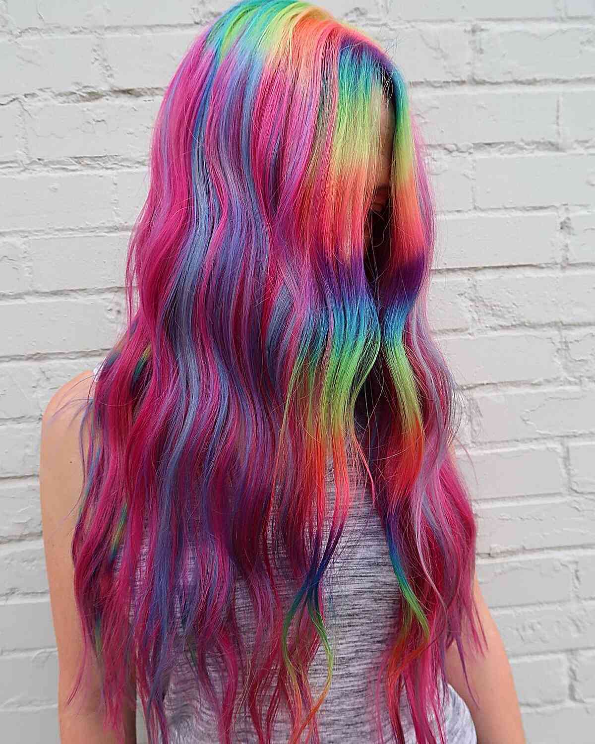 Rooted with Rainbows Hair Color