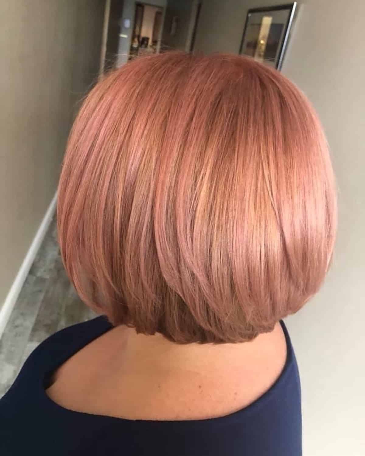 Rose Gold Highlights with Peachy Undertones
