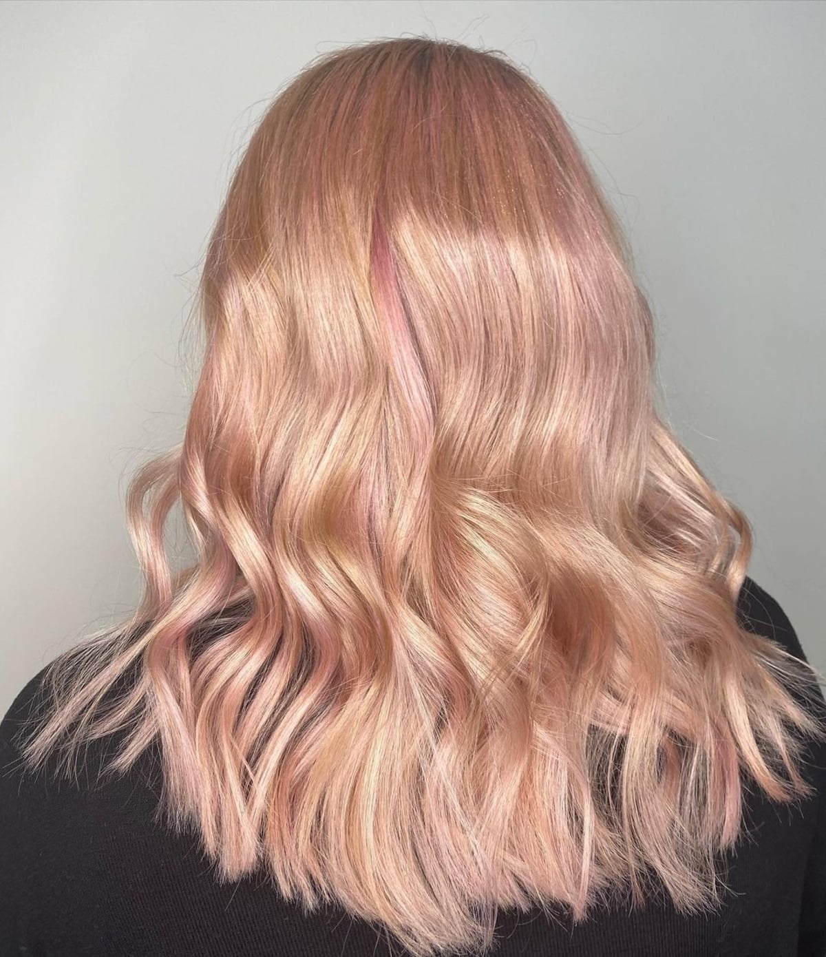 Rose Gold Strawberry Blonde Hair Highlights
