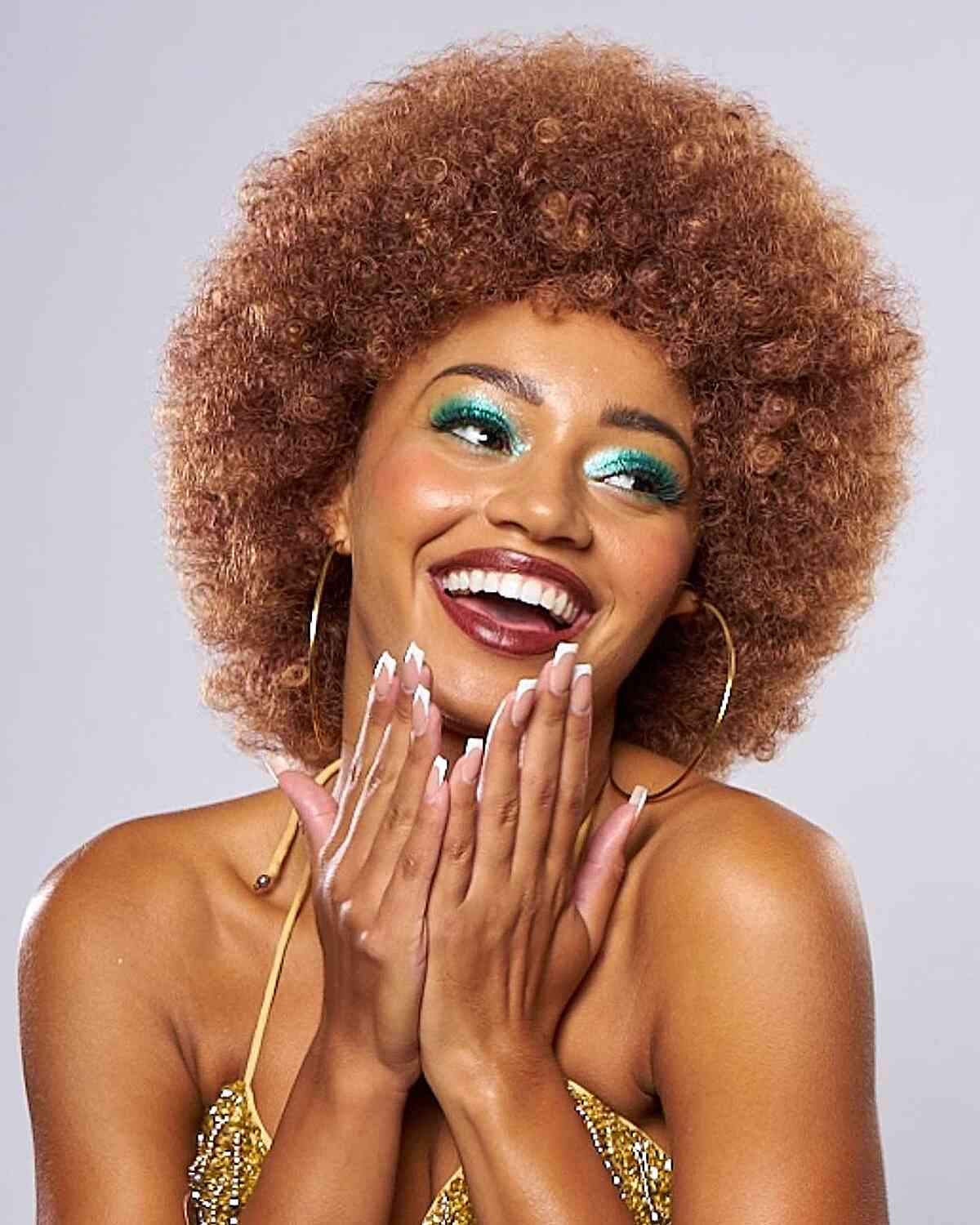 Classic Round Disco Afro Style for Natural Hair