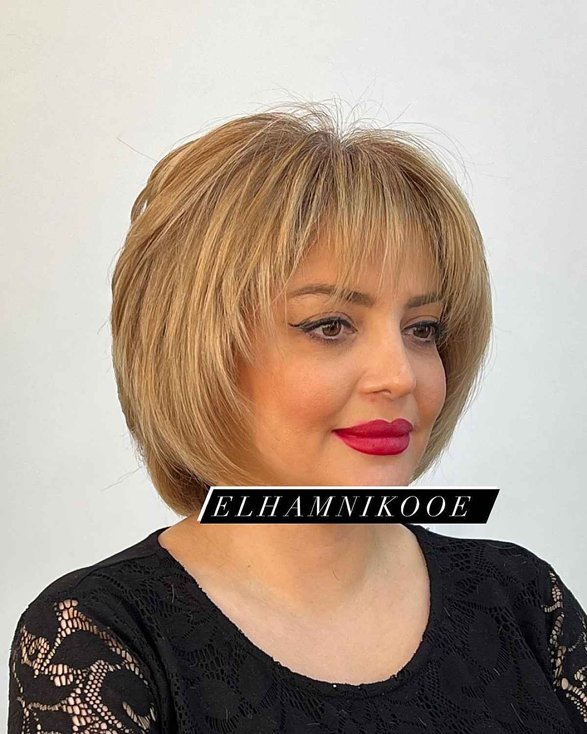 Round Feathered Bob with Bangs