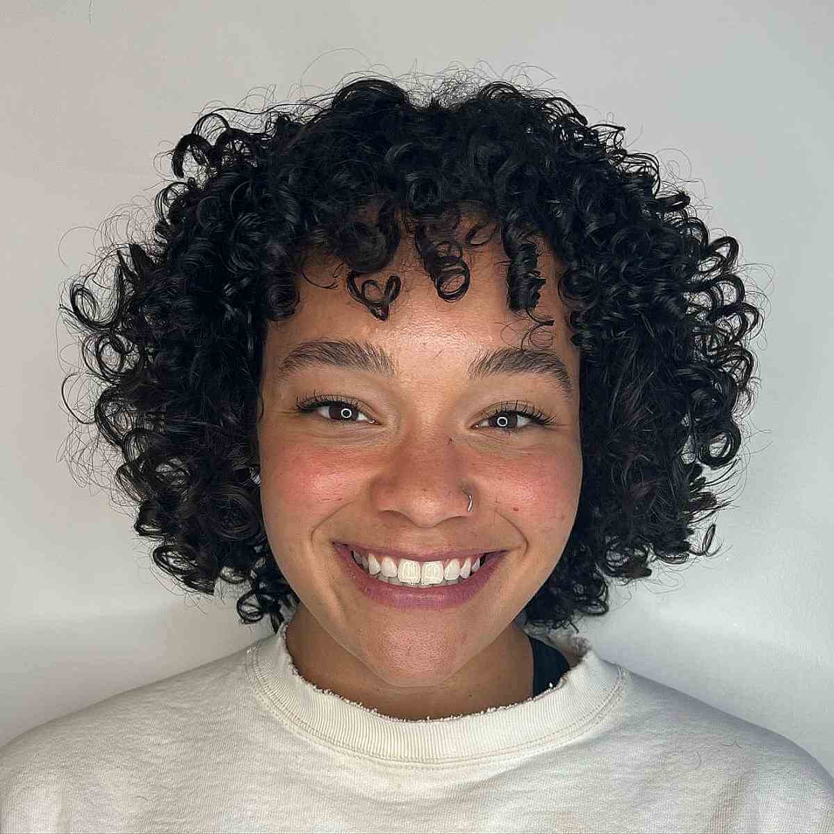 round chin length bob for natural curly hair