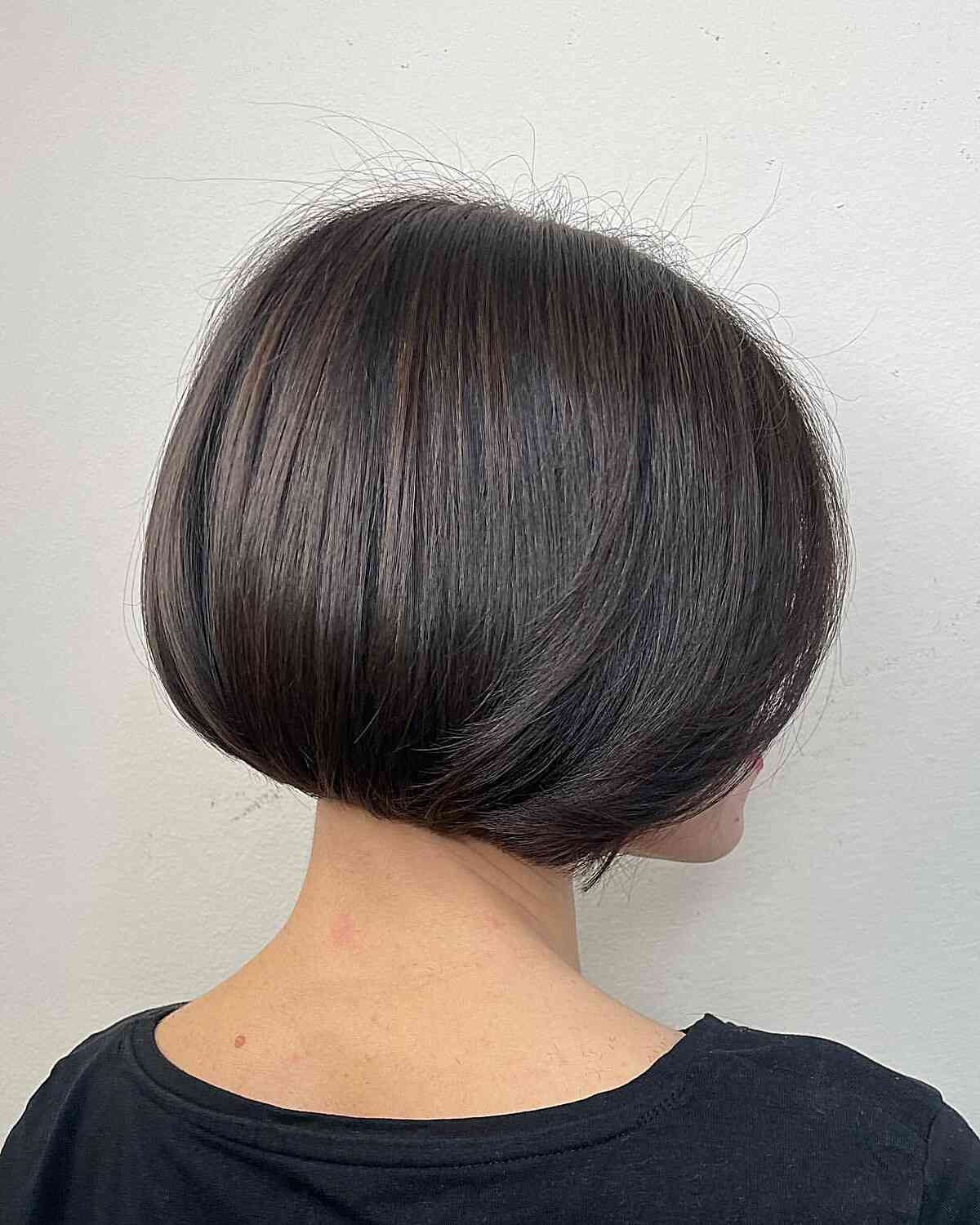 Round Wedge Bob with Blunt Ends for Dense Thick Hair