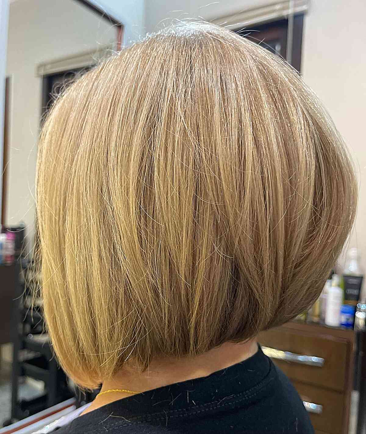 Rounded Blonde Bob Cut
