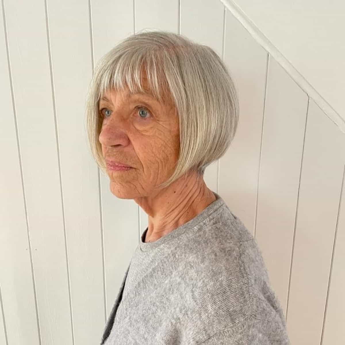 Rounded Bob Cut for a 60-Year-Old Woman