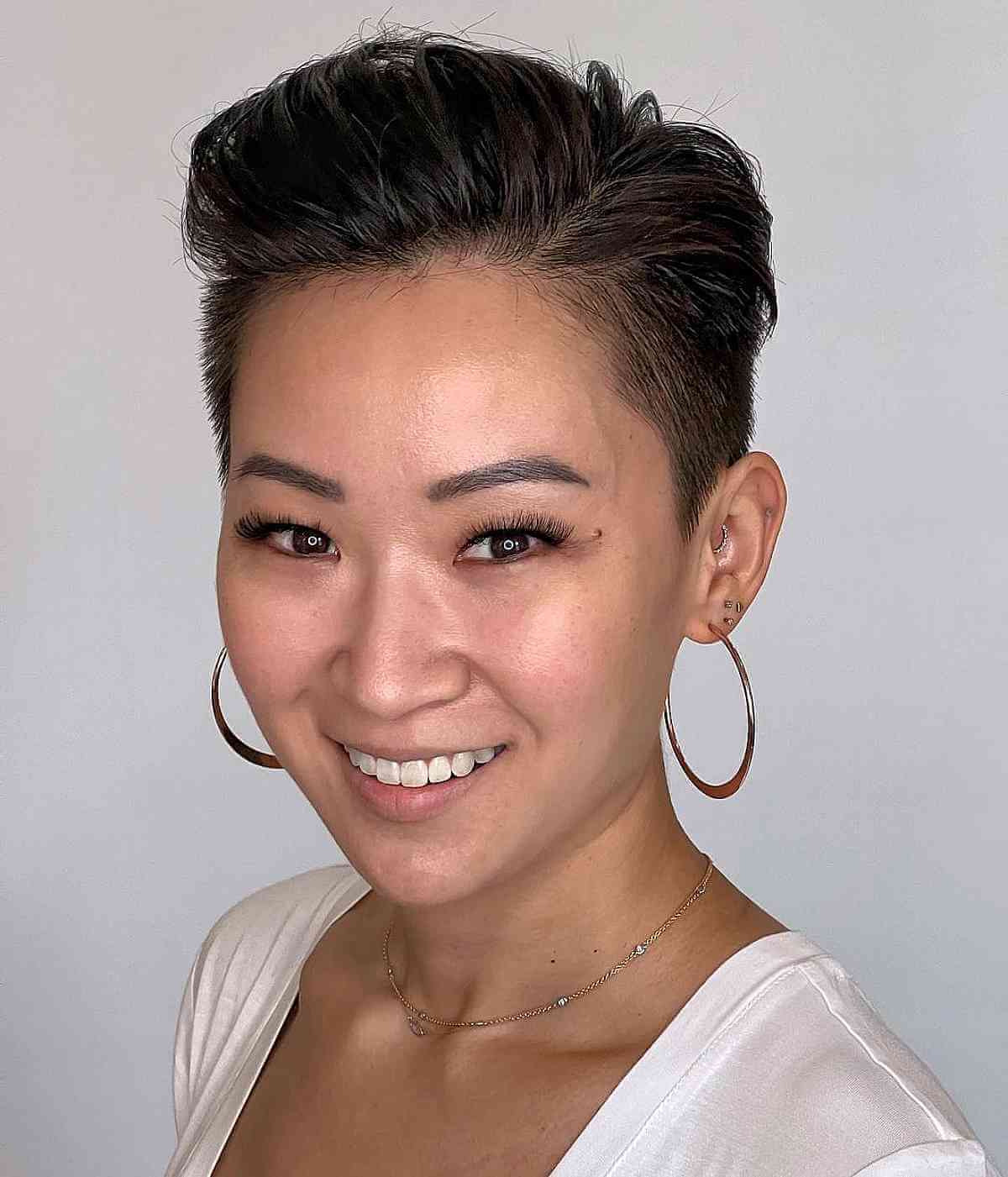 Brushed Up Super Short Asian Hairstyle