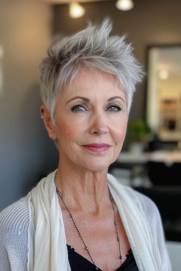 27 Short Spiky Haircuts for Women Over 60 with Sass