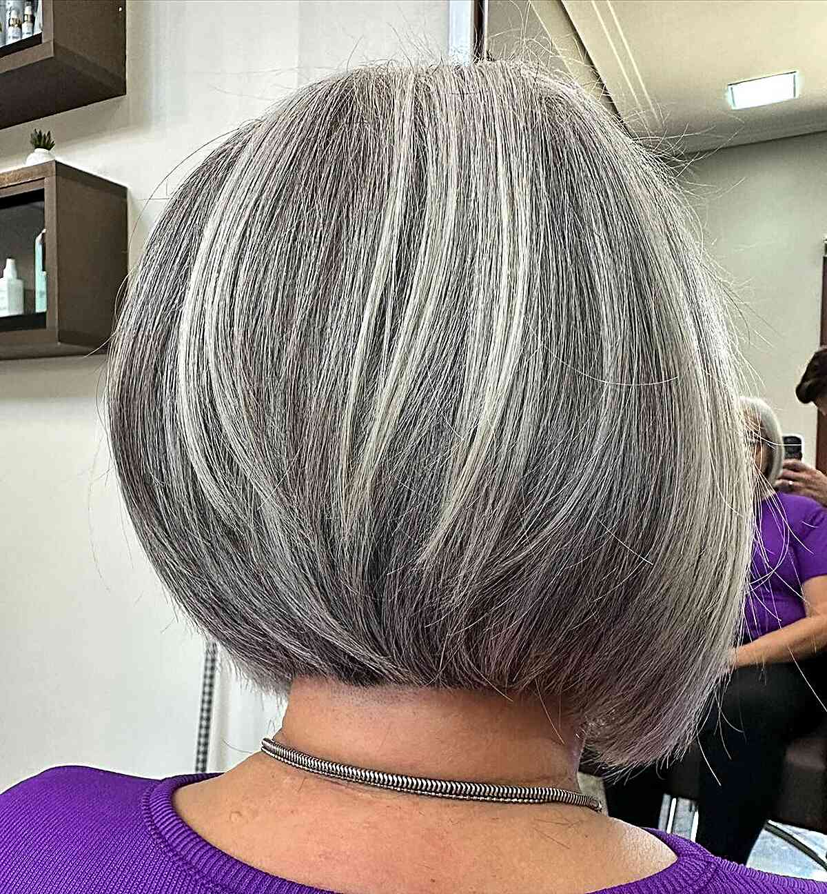 Salted and Peppered Bob Cut