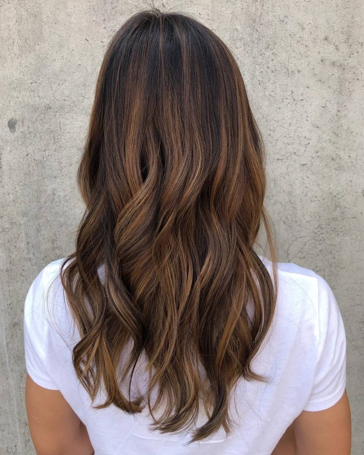 sandy caramel brown with blonde highlights