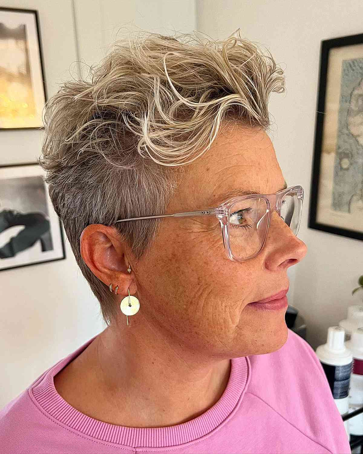 Sassy Pixie with Shaved Sides and a Textured Top