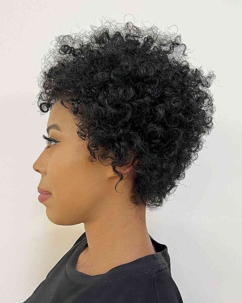 A Scissor-Cut Pixie for Black Women with Curly Hair