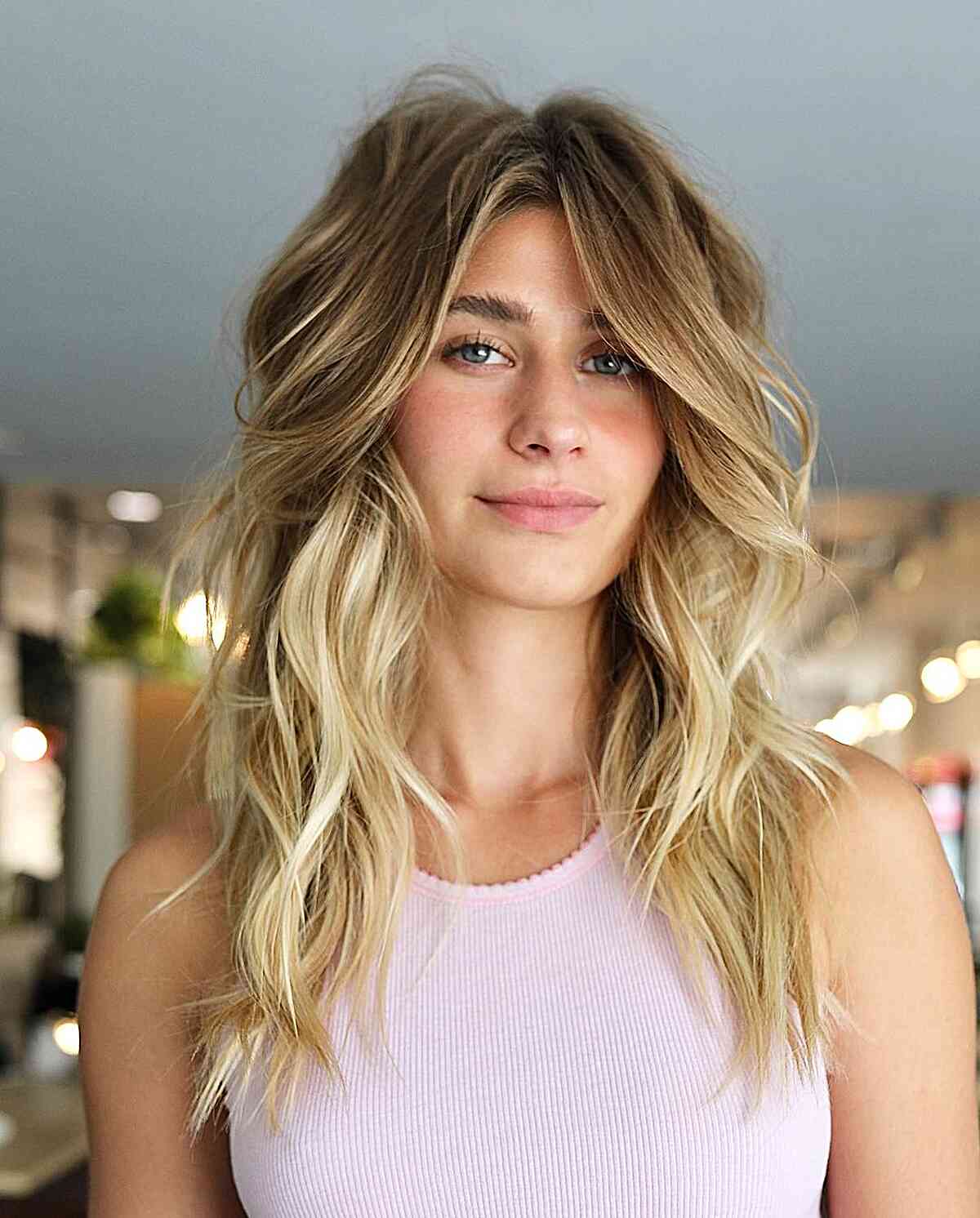 Seamless Long Layers on a Mid-Length Cut for women with a shaggy vibe