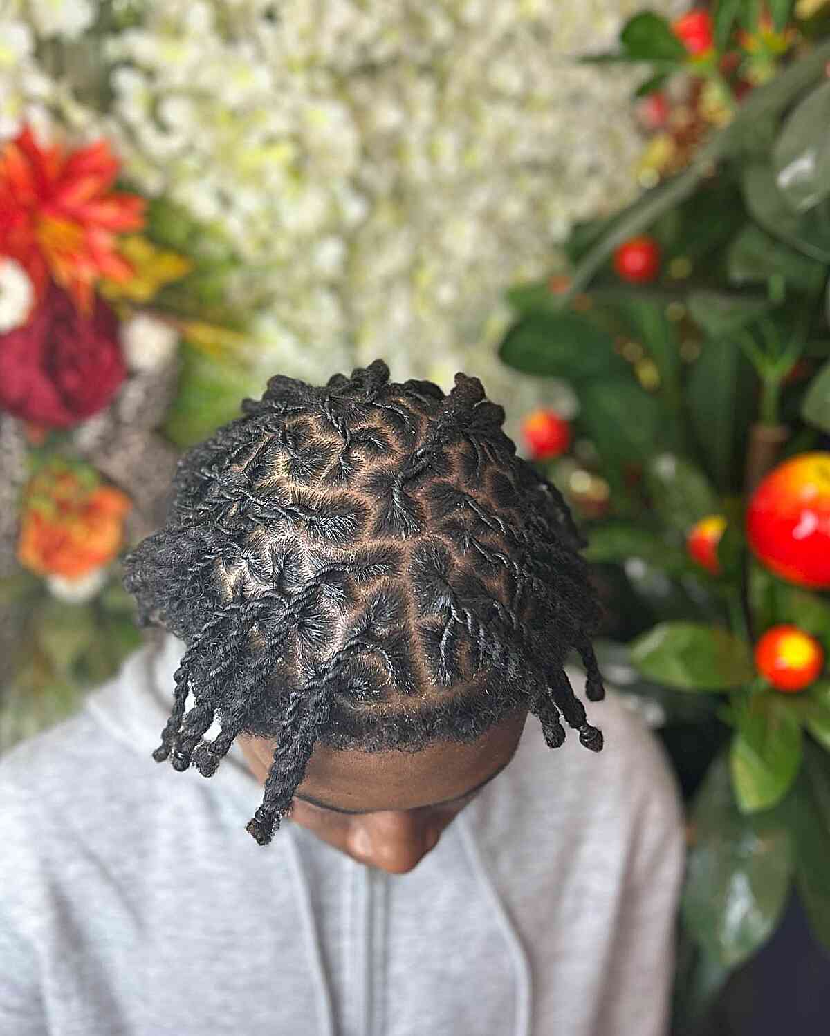 Semi Freeform Twists Dreads with Unique Parts on Guys