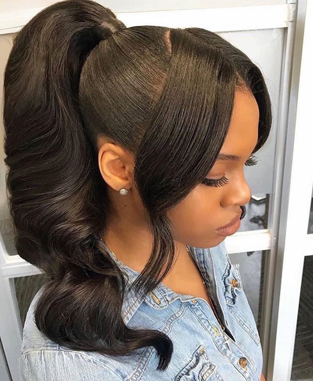 sew in ponytail hairstyle