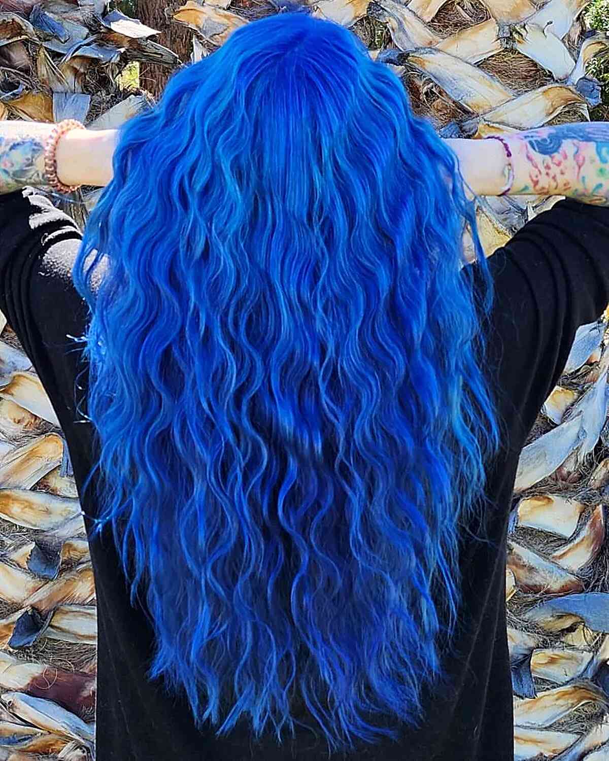 Sexy Blue Hair with Mermaid Waves for women with long hair