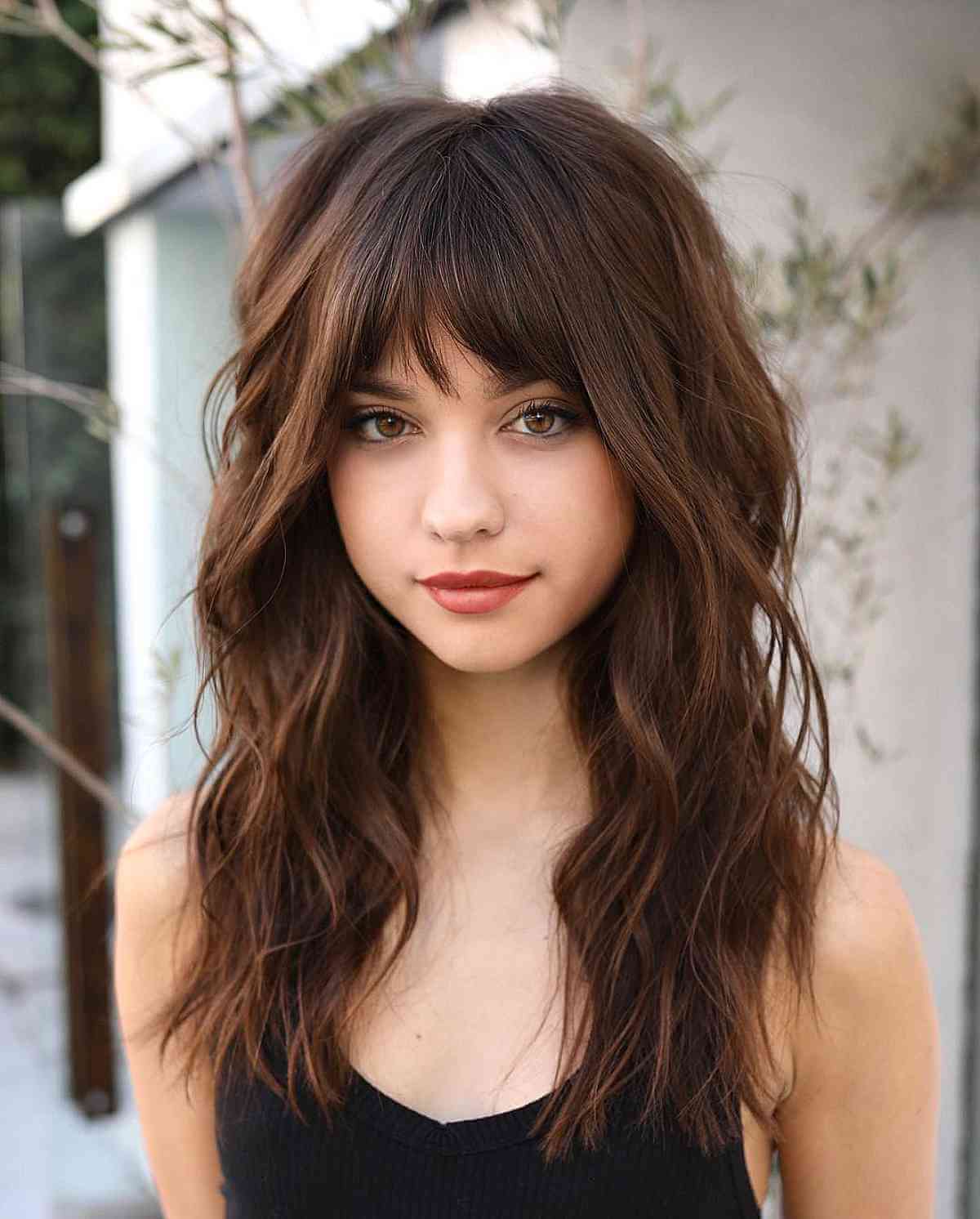 Sexy Mid-Length Layers and Bangs