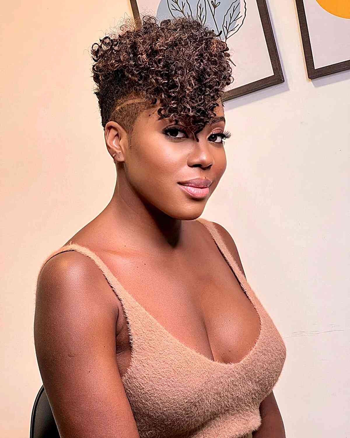 Sexy Short Mohawk Fade on Afro Natural Curls