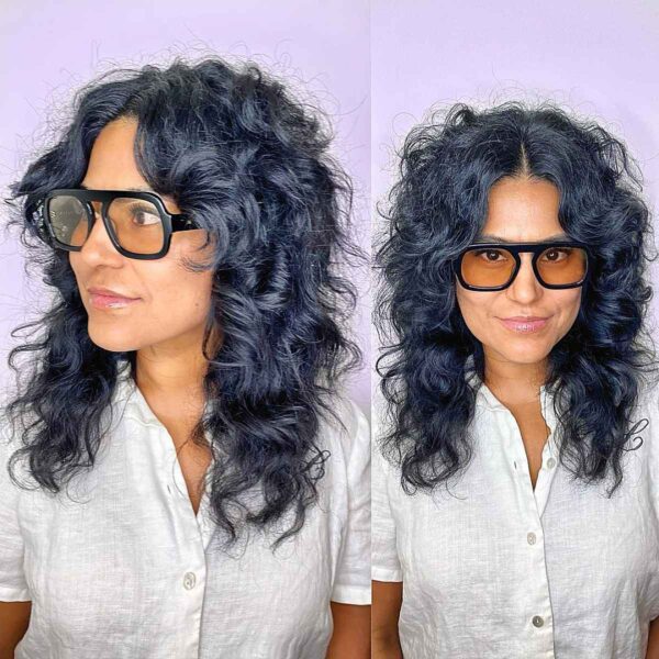 how to cut curly curtain bangs