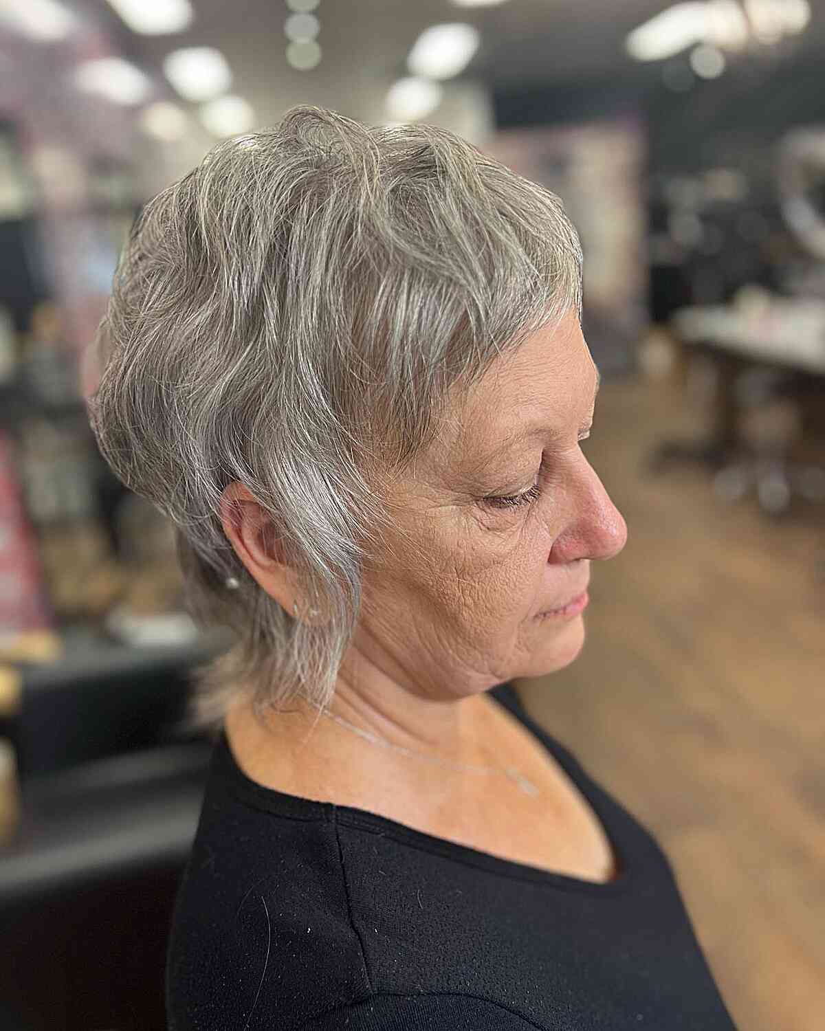 Shagged Pixie with Short Layers for Senior Women In Their 70s