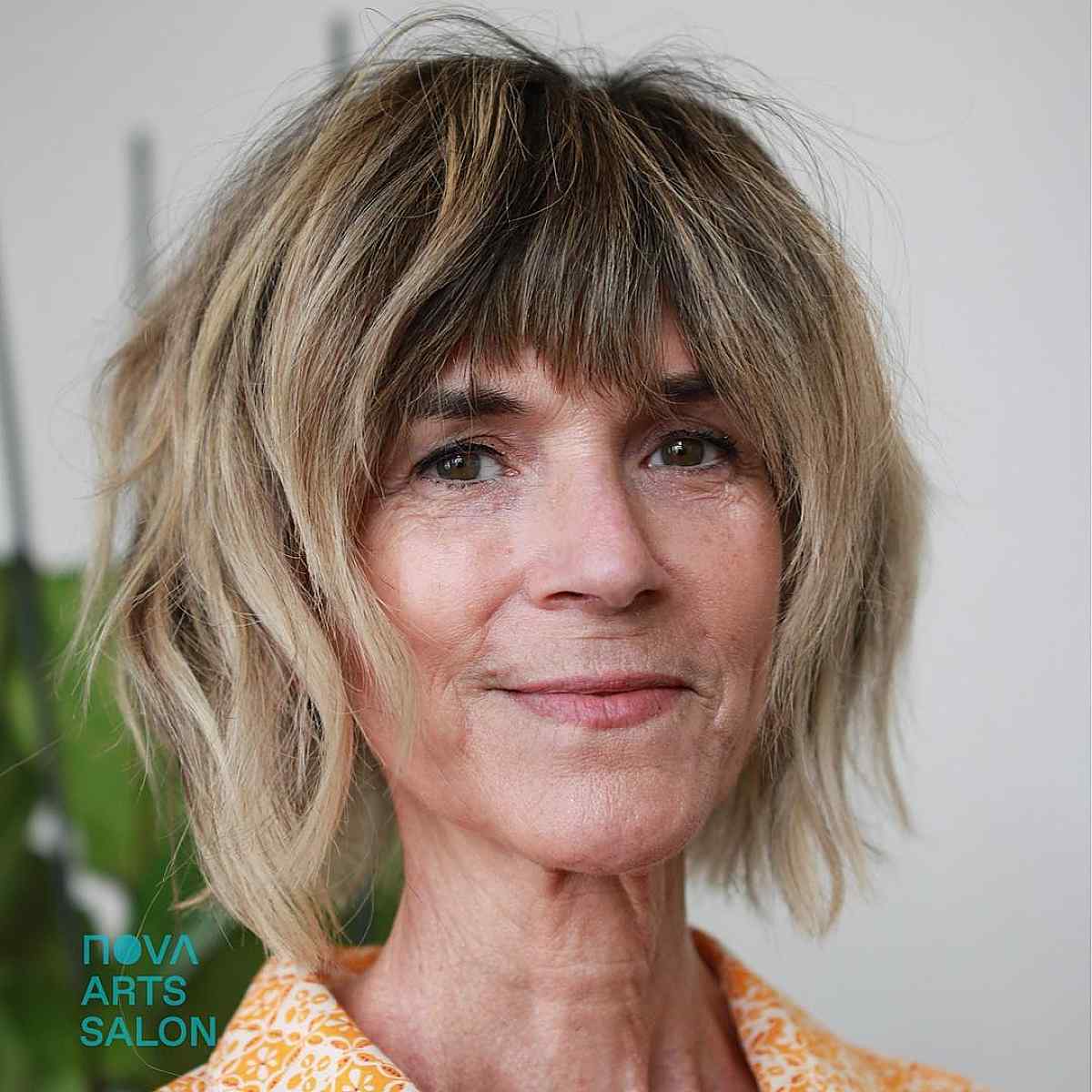 Popular Short shaggy cut with choppy bangs for 60-Year-Olds