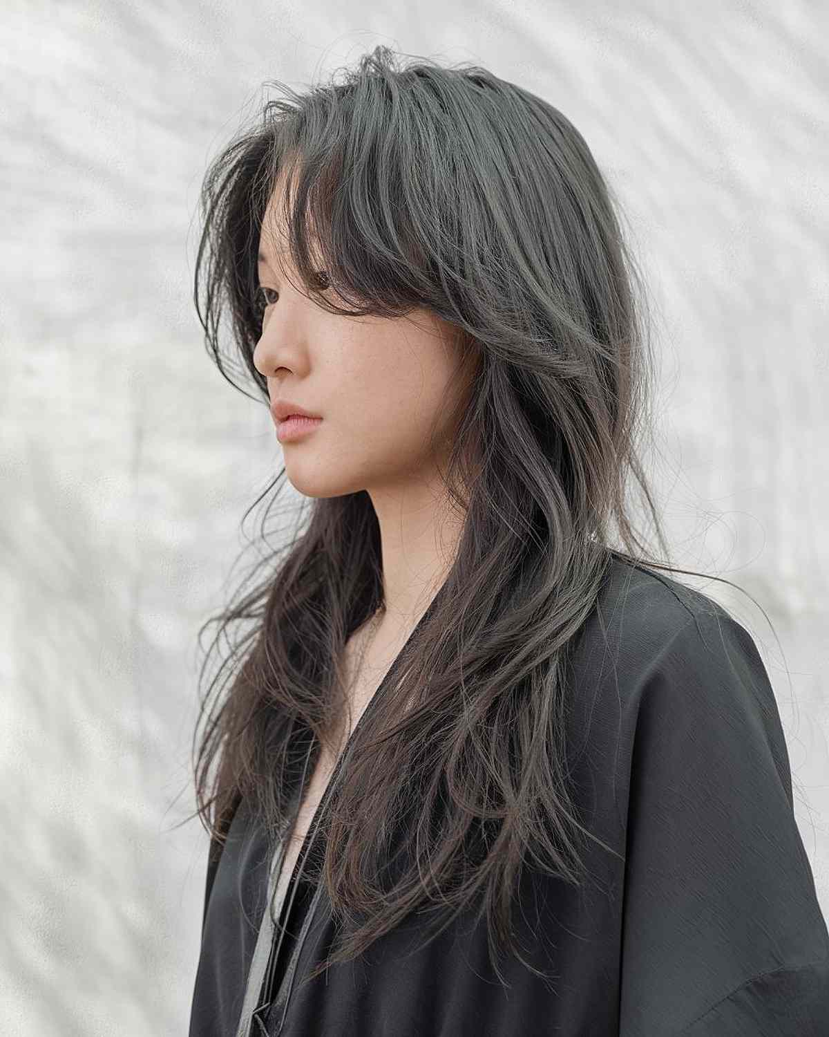 Shaggy layers on long thin hair for asian women