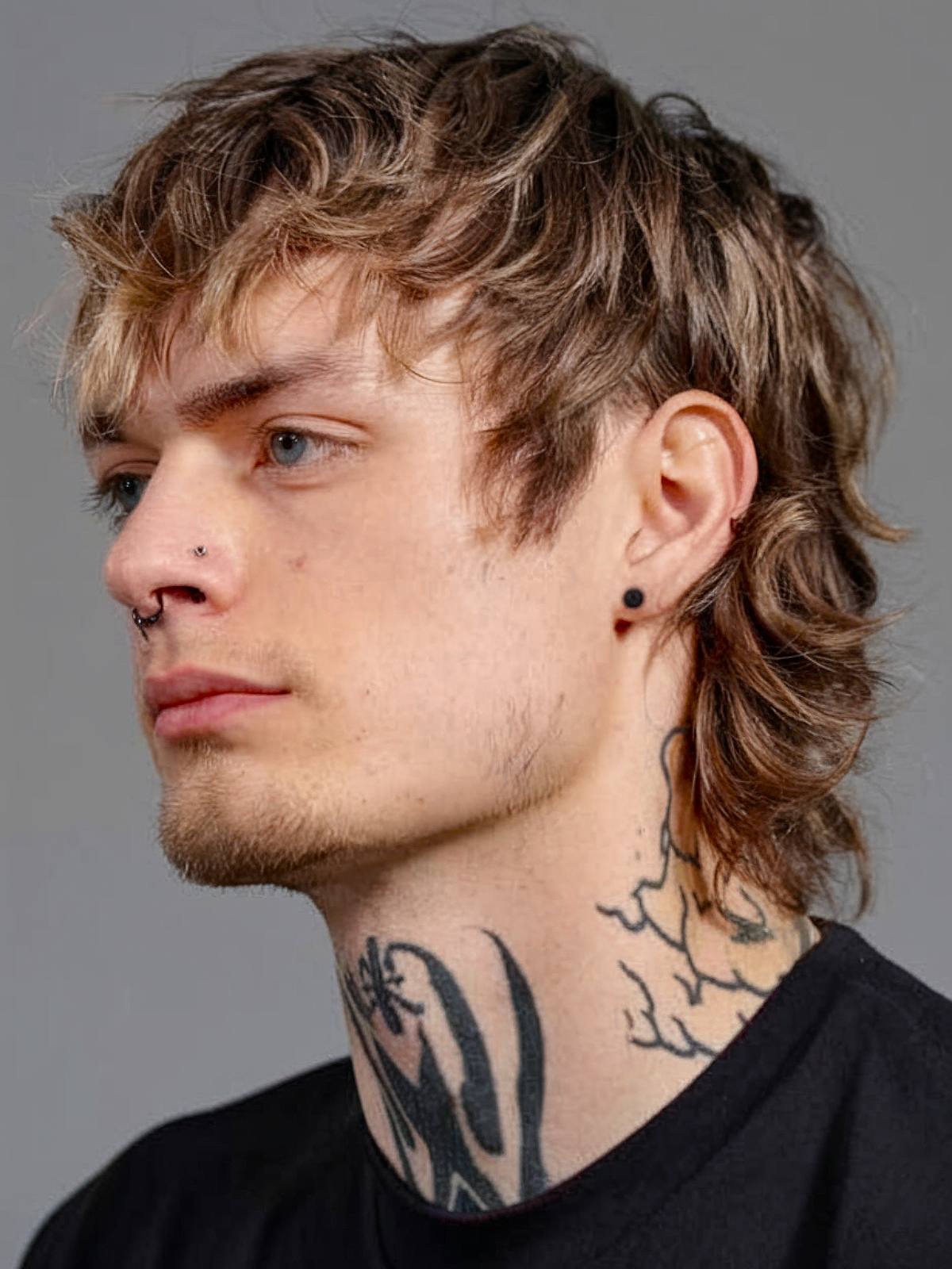 Alt style shaggy mullet for men hairstyle