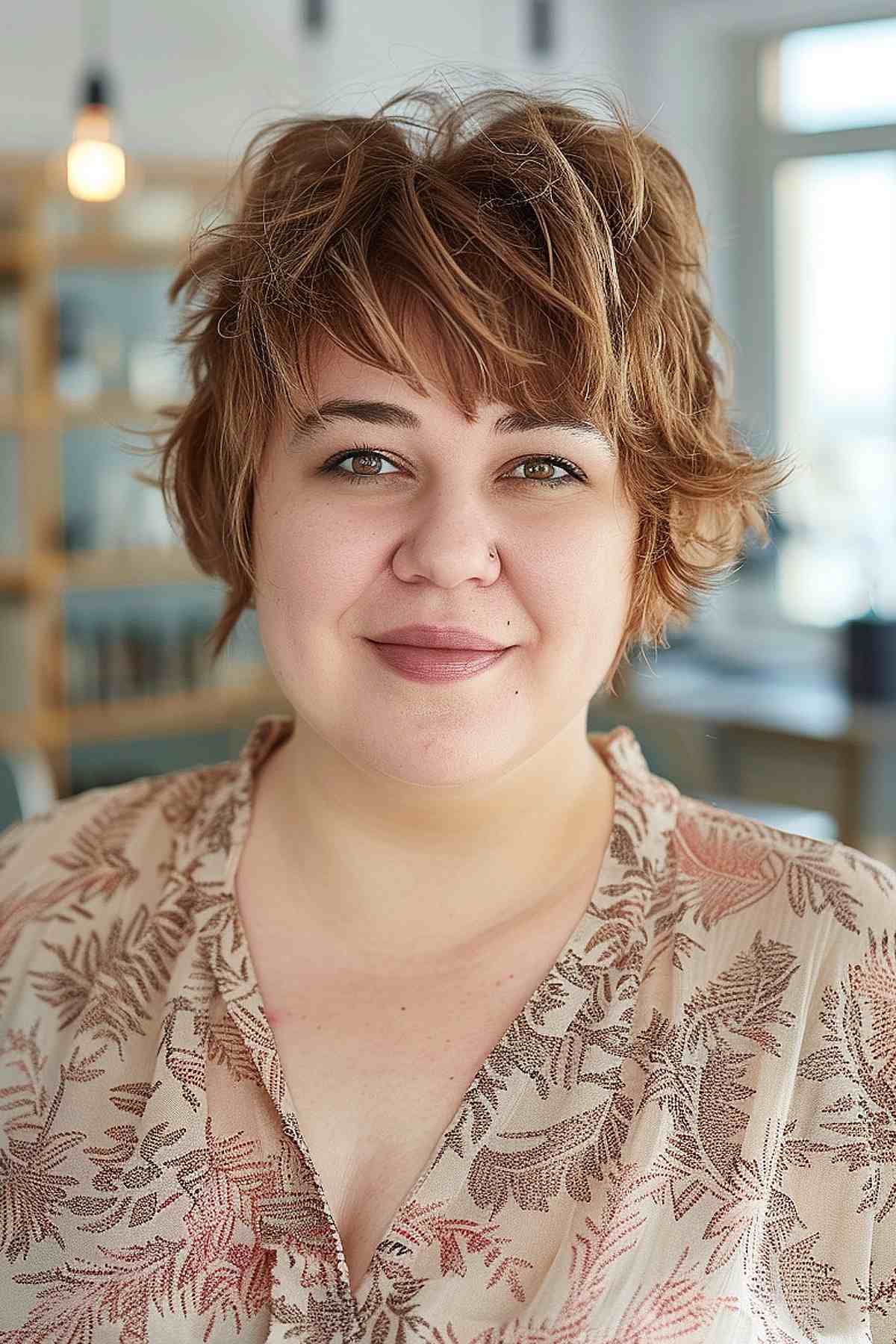 Shaggy pixie bob with textured layers for thick hair