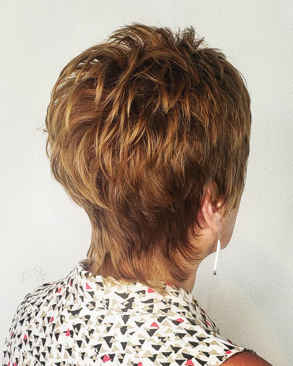 bronde shaggy pixie for women over 50 years old