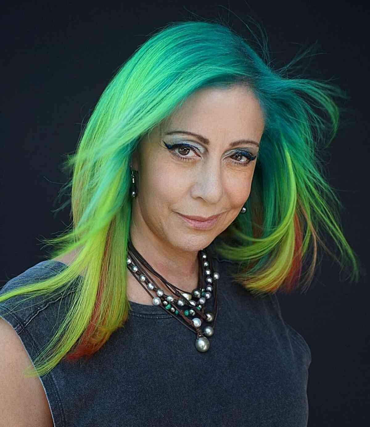 Shamrock Green with Peekaboo Highlights for Ladies Aged 50