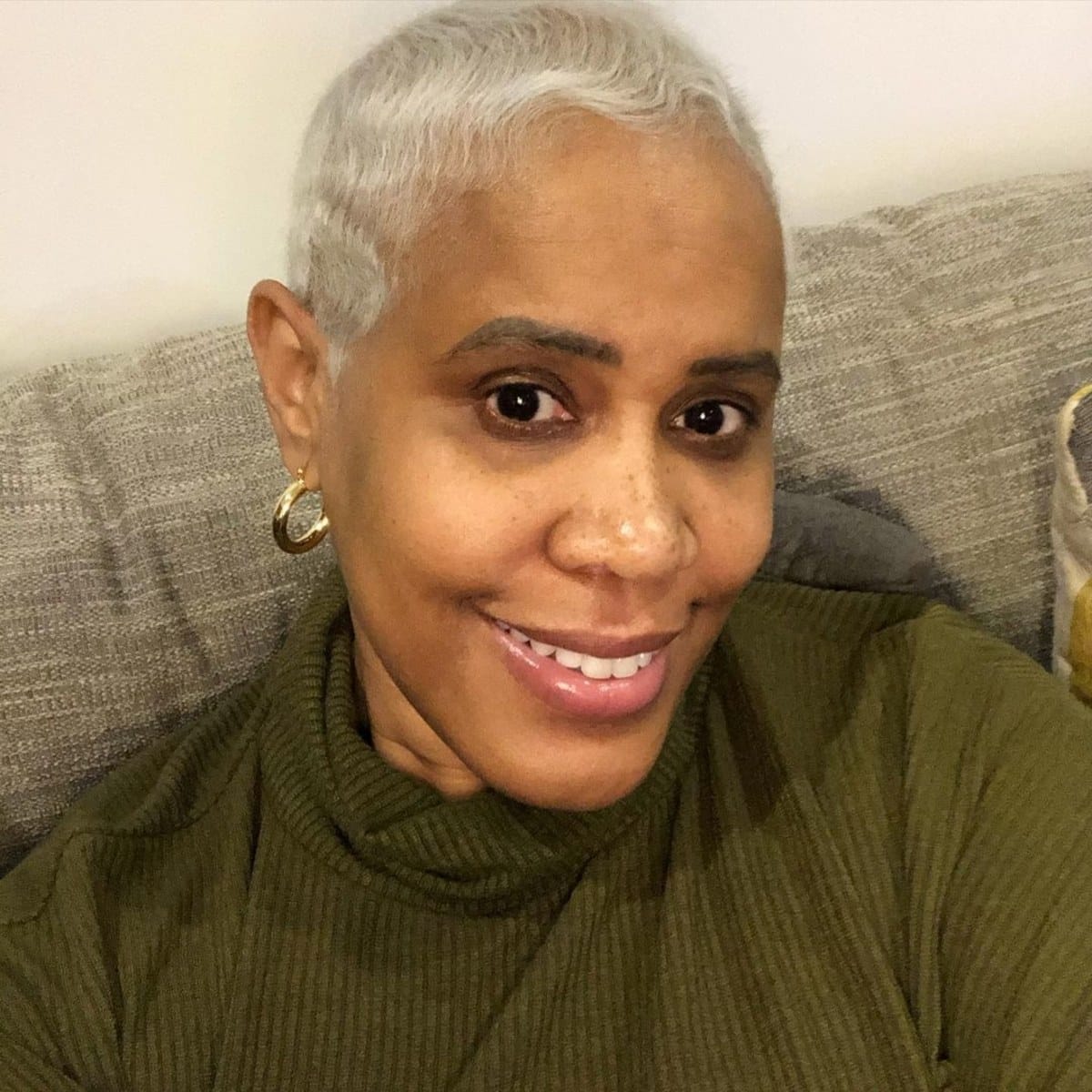 Shaved head for gray haired women over 50