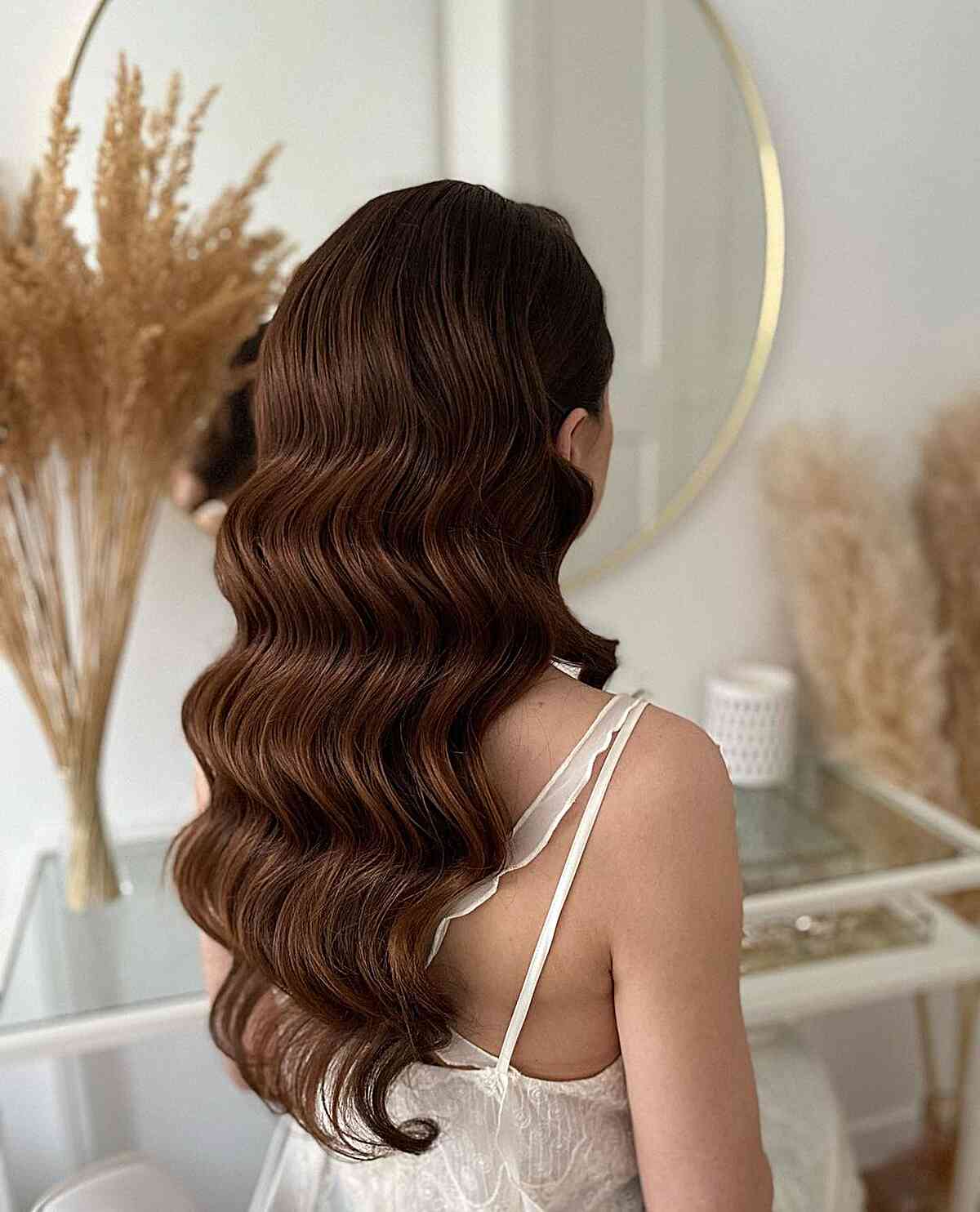 Shiny Hollywood Waves for Long Wavy Hair