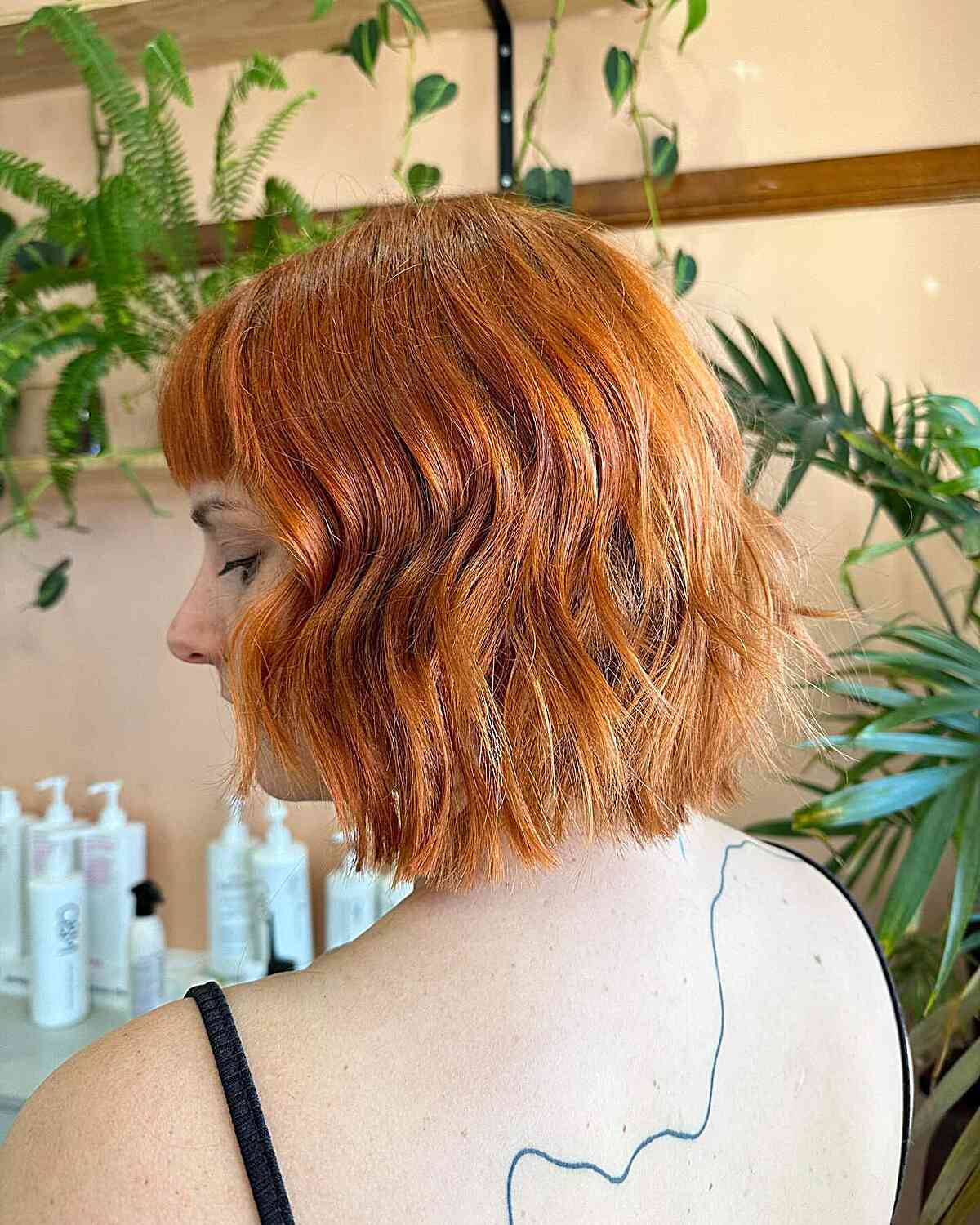 Short Amber Hair with Coppery Tones