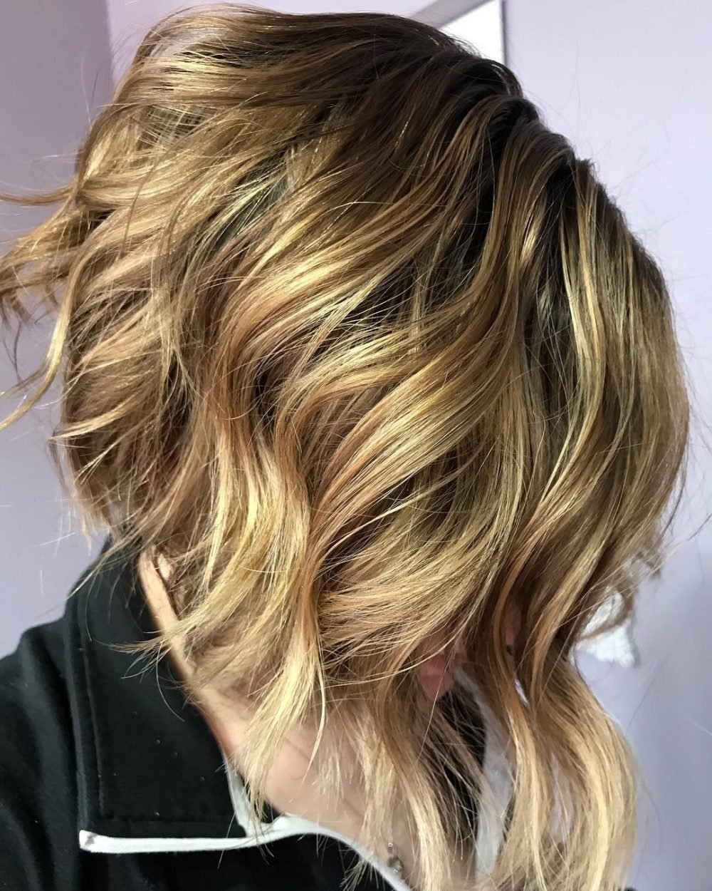 Short Black Hair with Blonde Highlights