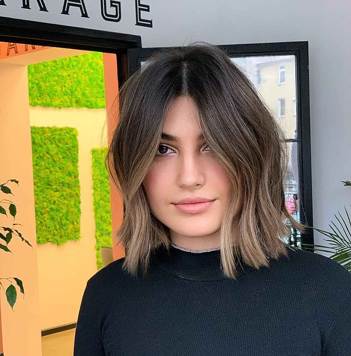Short Black Hair with Natural-Looking Blonde Ends
