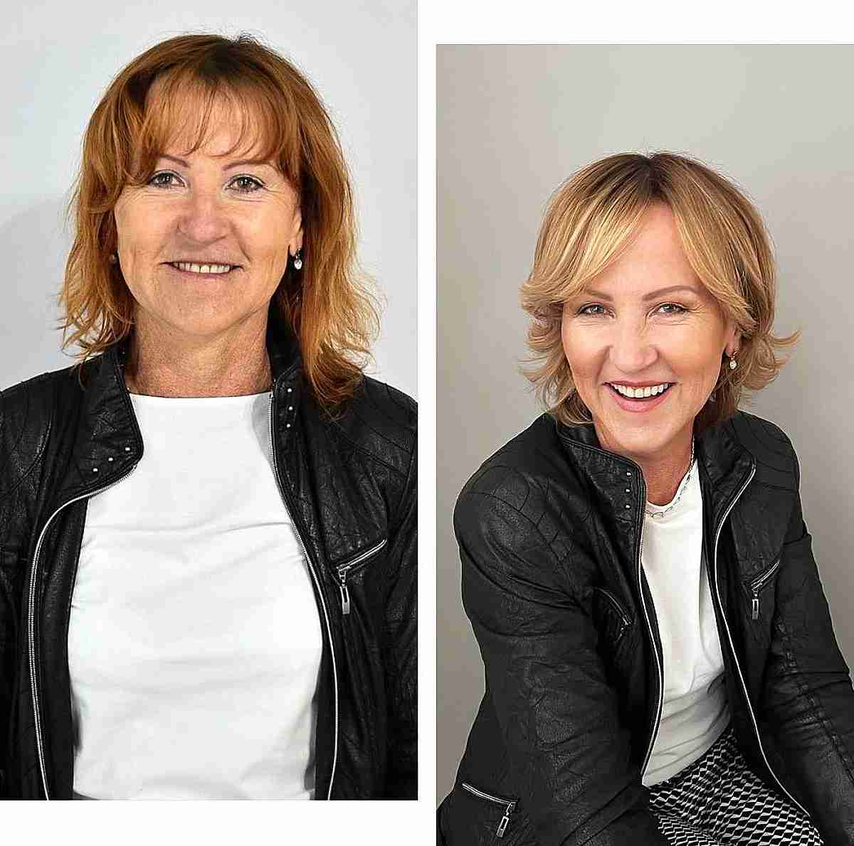 Short Blonde Bob with Face Frame and Feathered Layers for Women Over Fifty