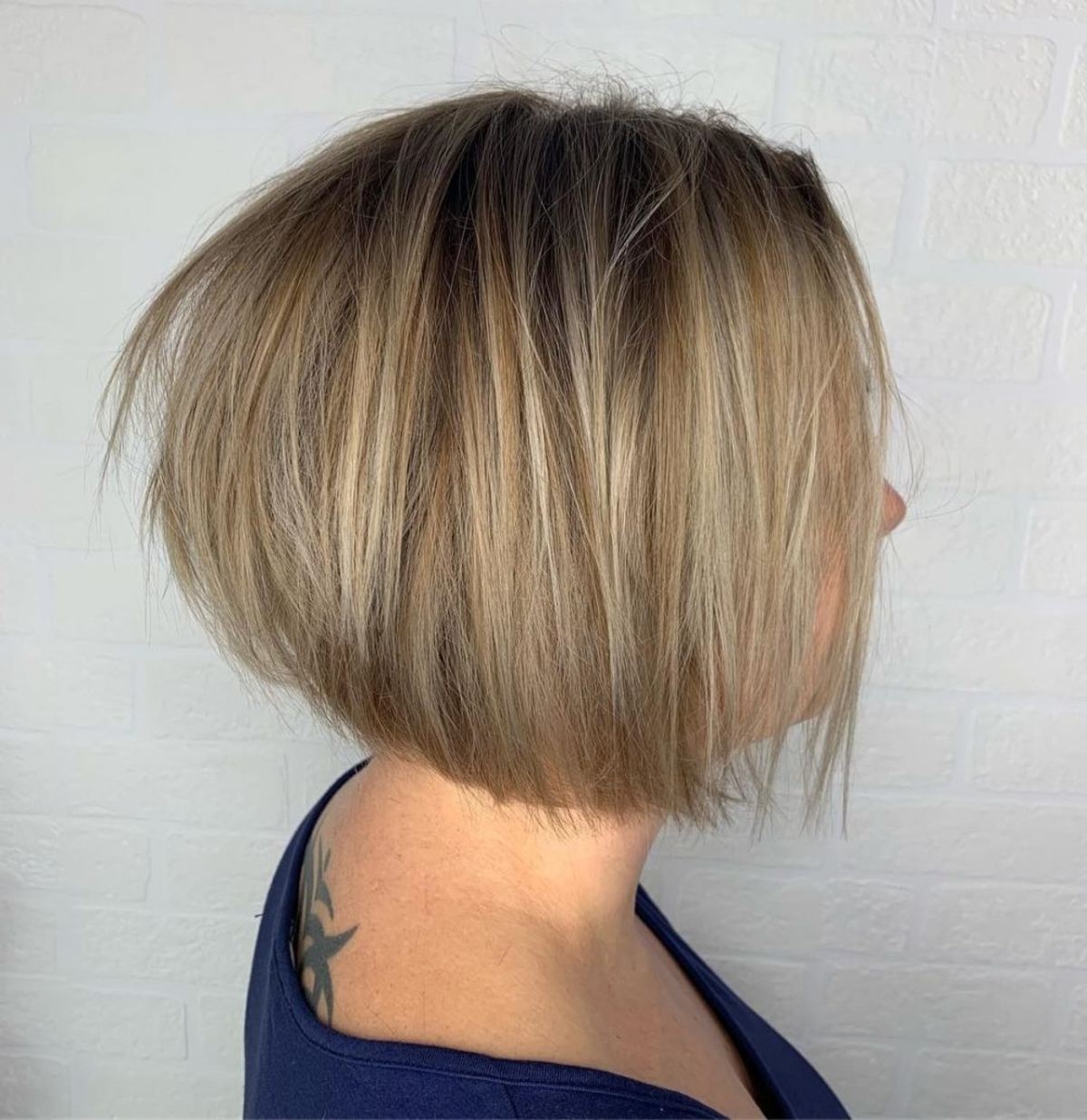 The Short Blonde Stacked Bob