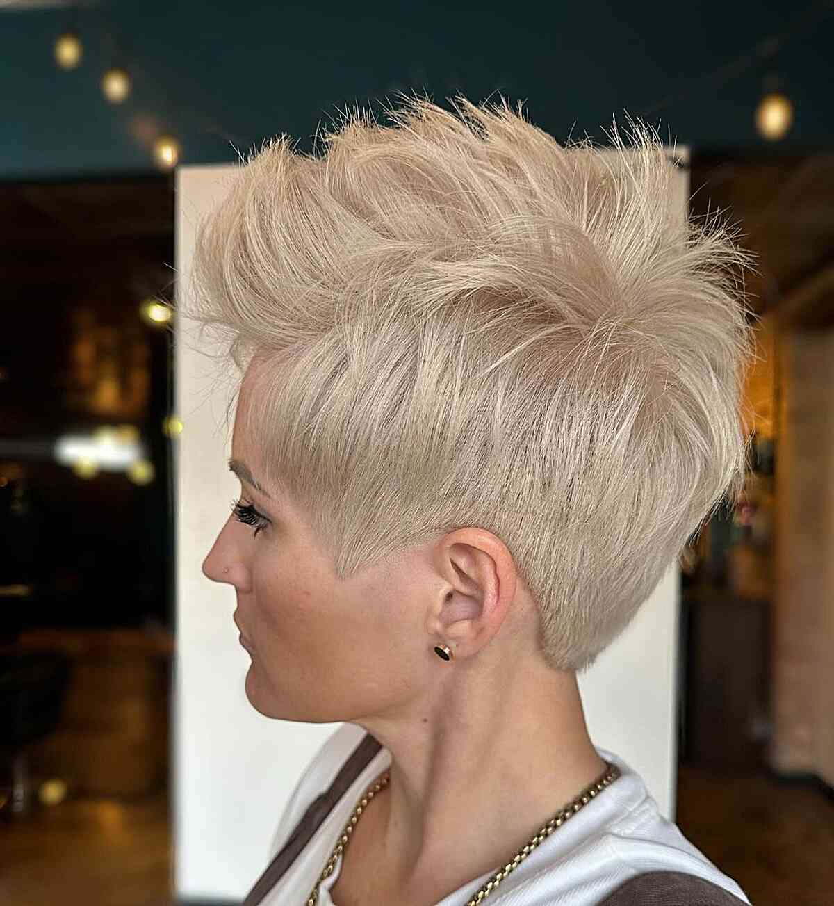 Short Blonde Textured Pixie Cut