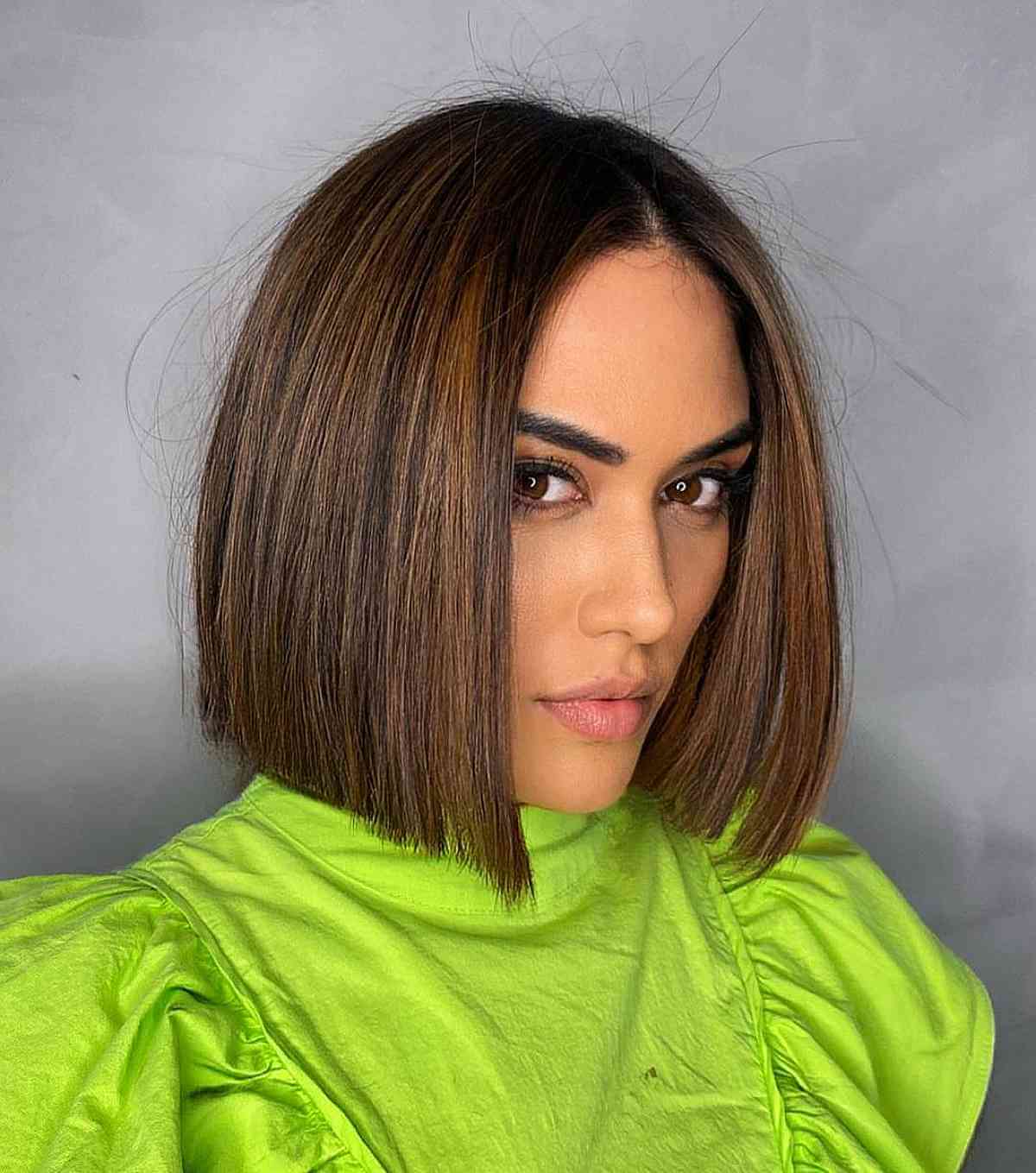 Short Blunt Cut for Straight Hair at Chin-Length