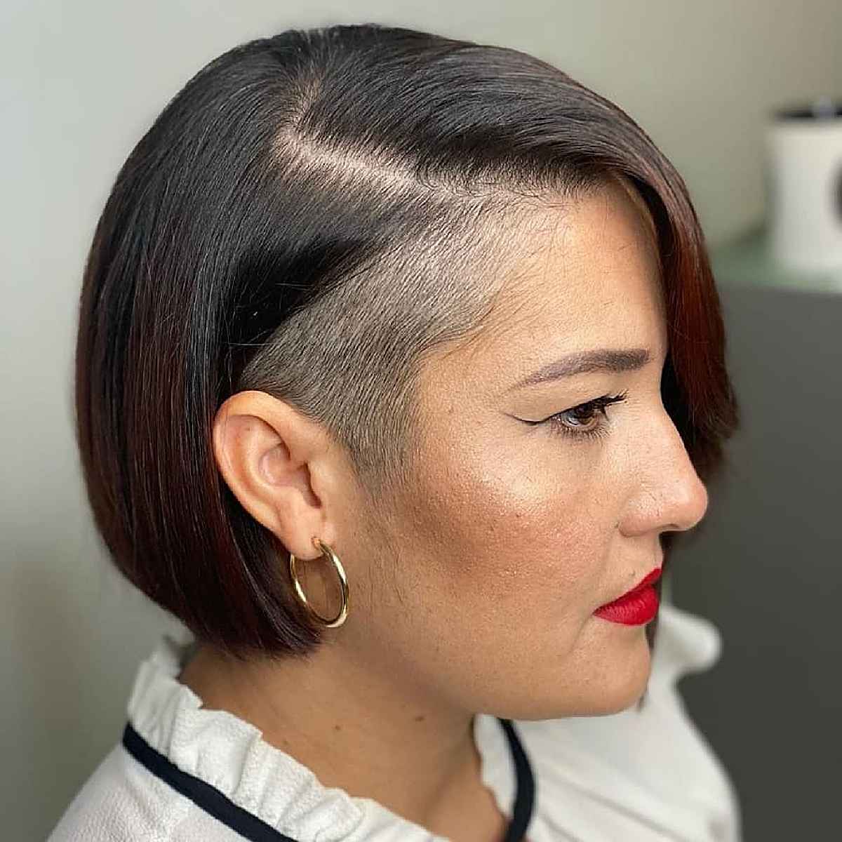 Short Bob Cut with Shaved Sides