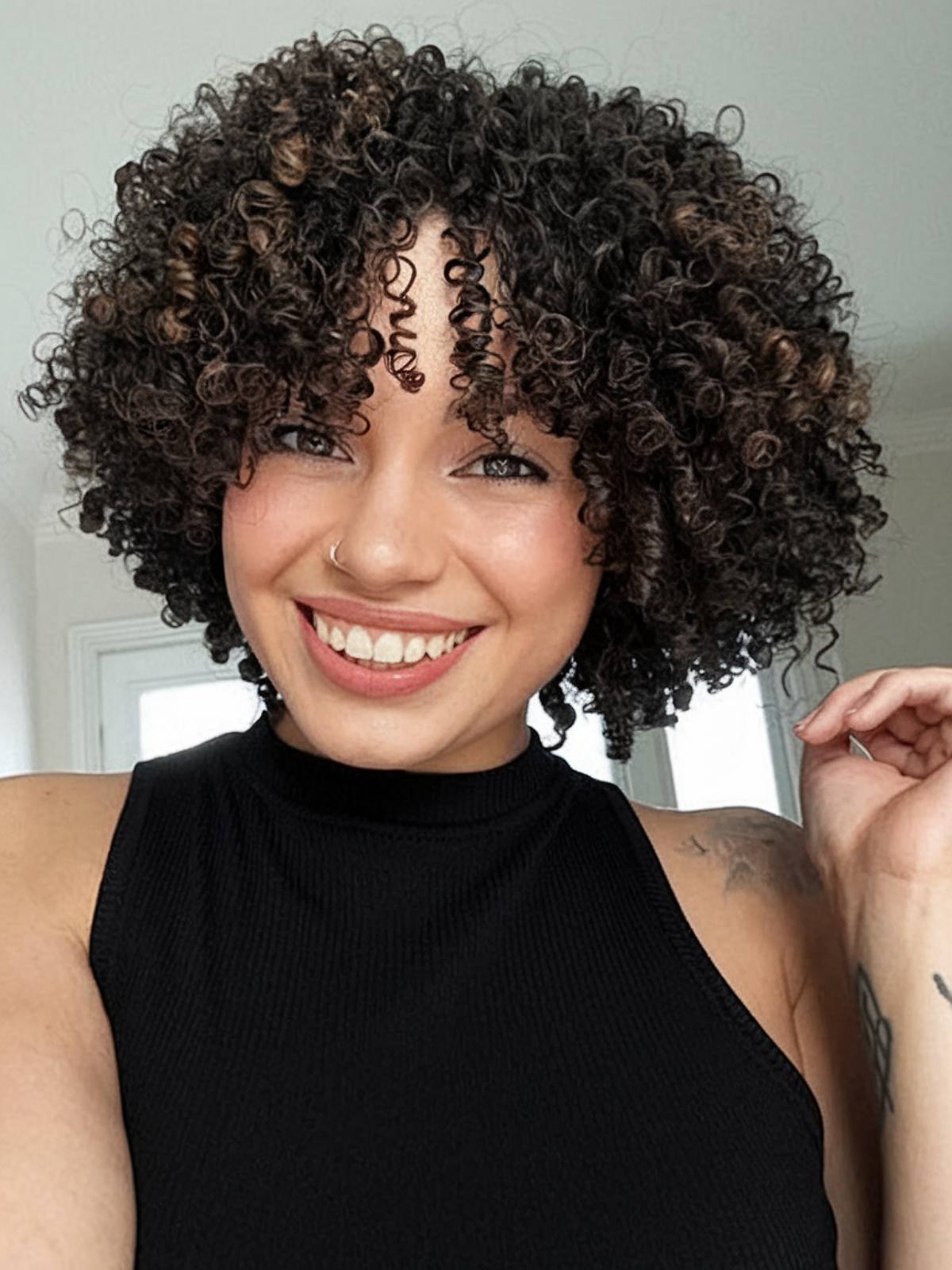 short bob for natural curly hair