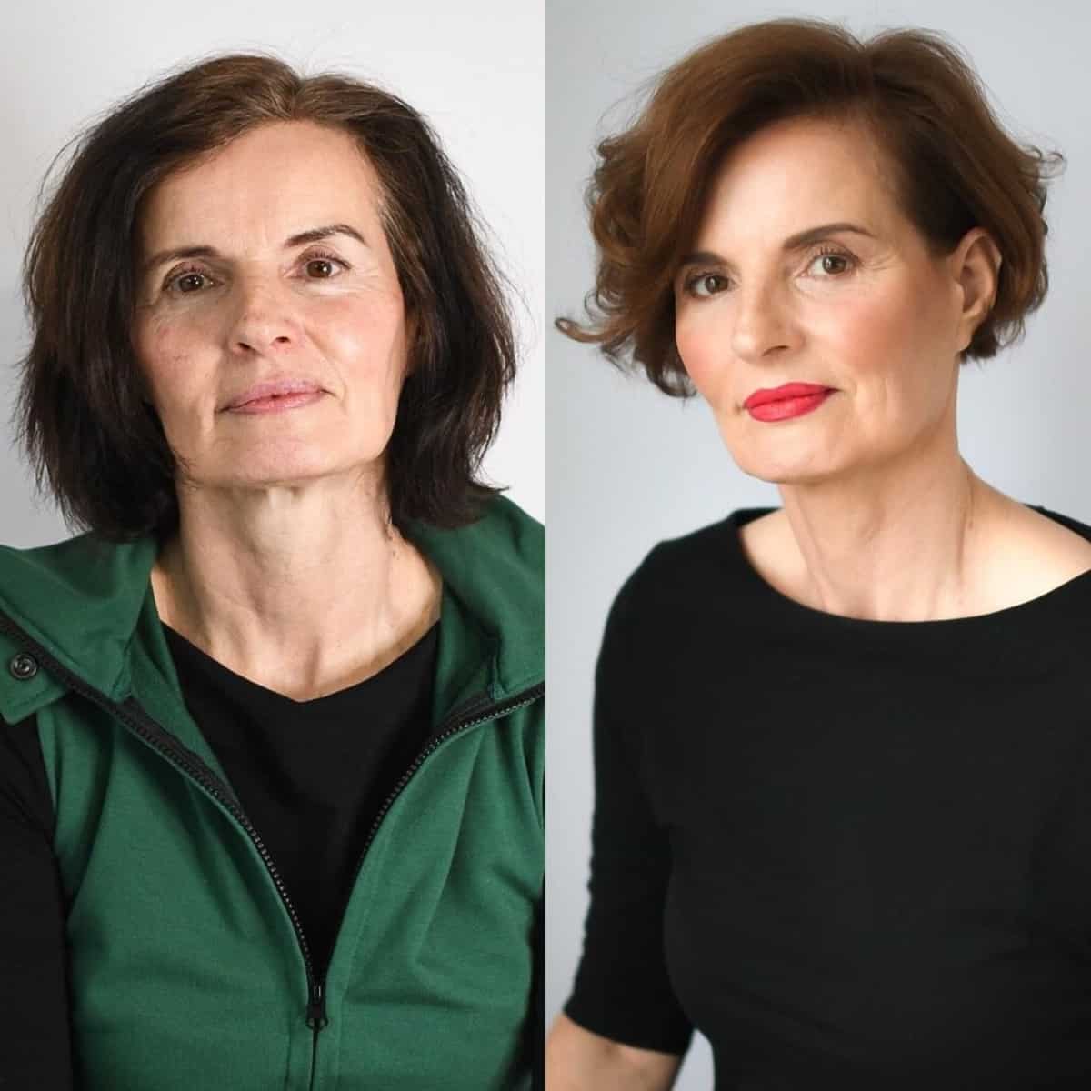 Short Bob for Women Over 60 with a square face