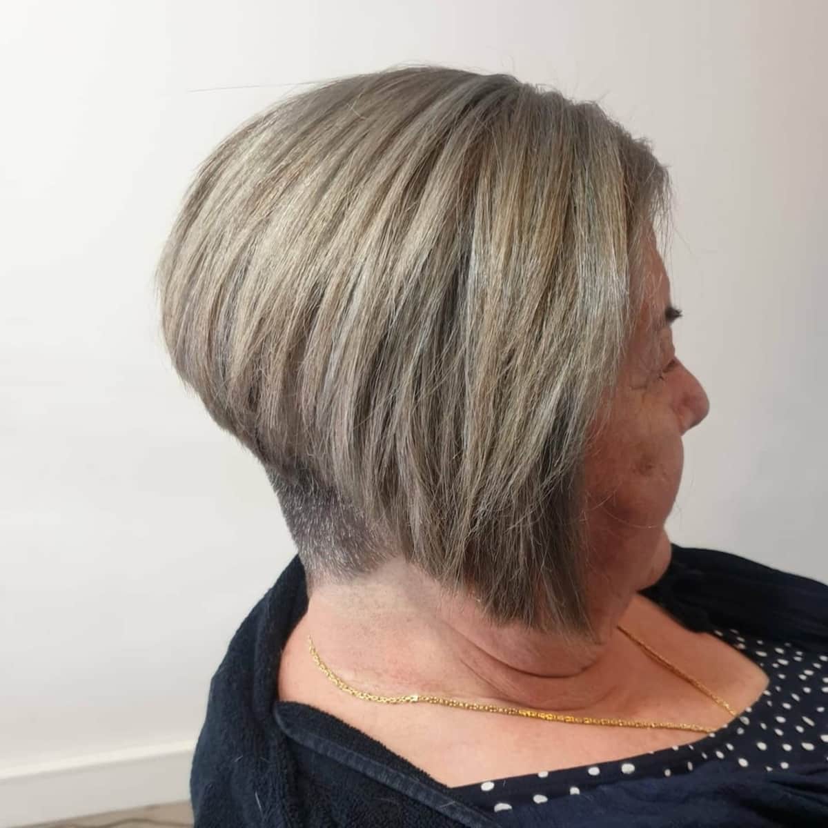 short bob with an undercut for 60-year-old women 