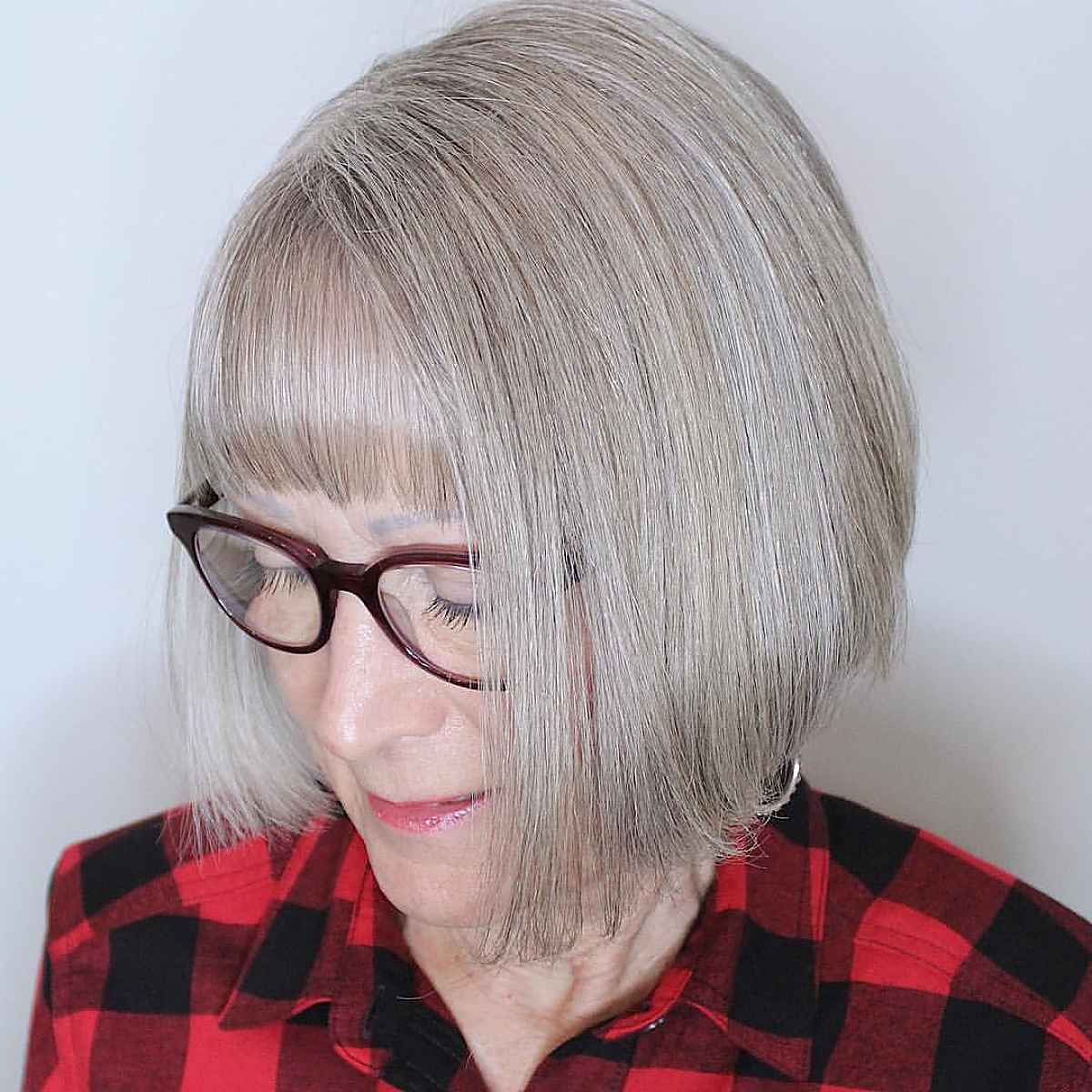 Short Bob with Bangs for ladies in their sixties