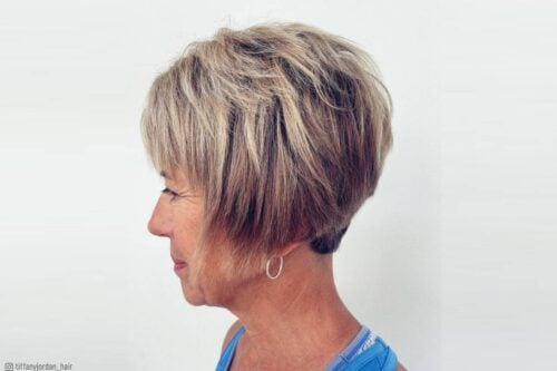 short bob with bangs for over 60