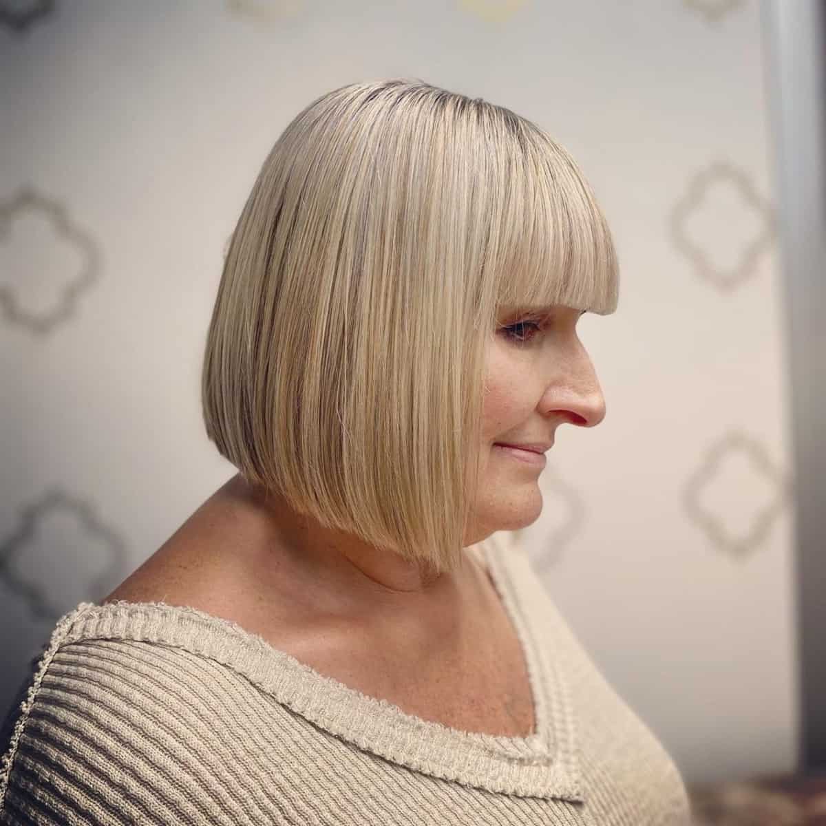 Short Bob with Bangs for Women in Their 60s