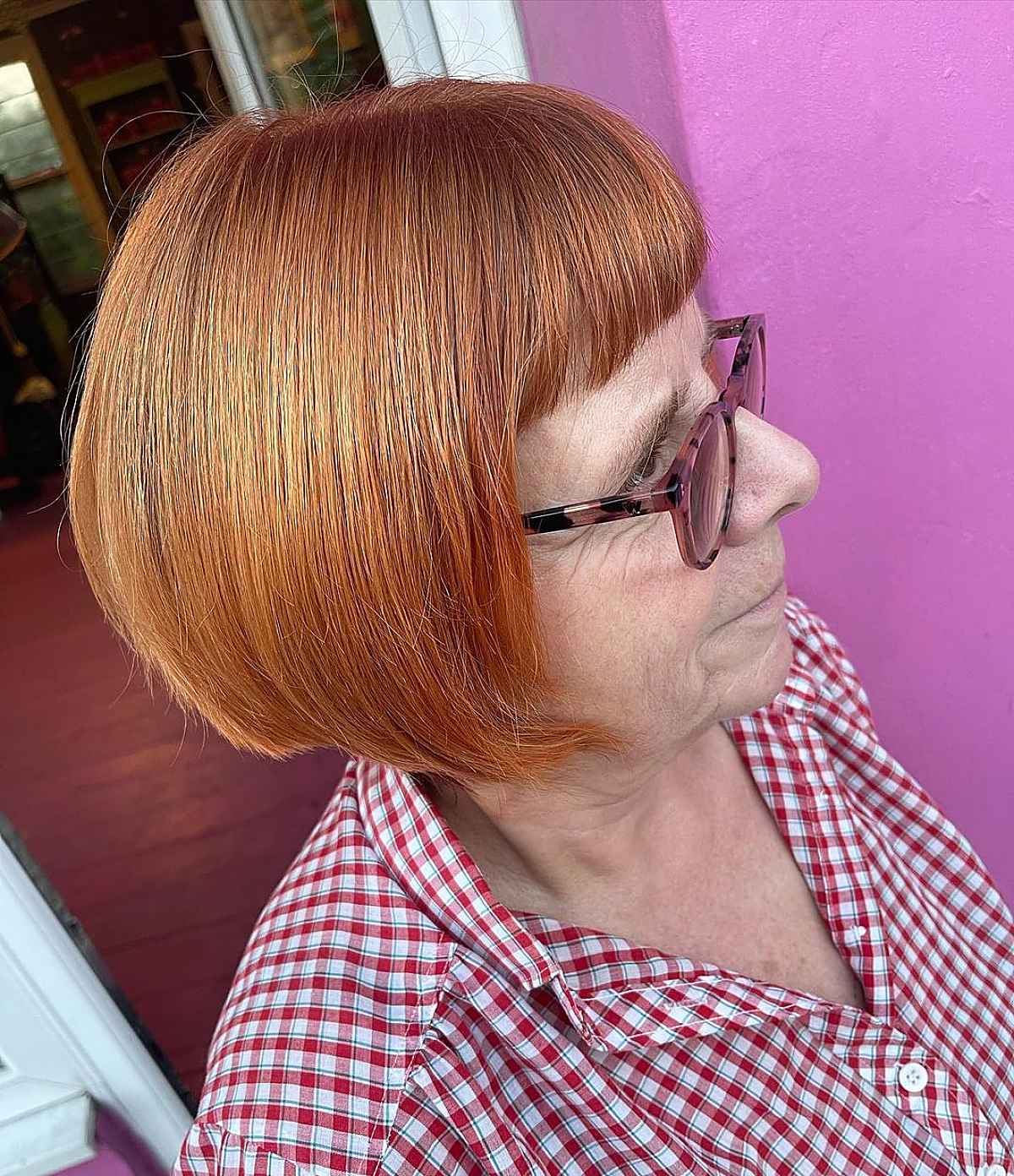 Short Bob with Fringe for women over 60 with fine Straight Hair
